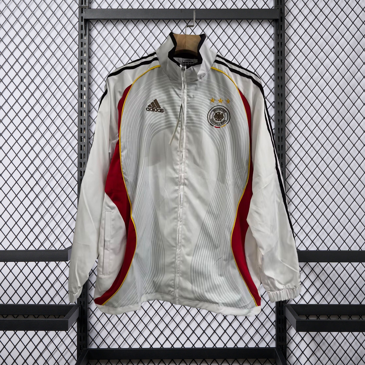 Retro Germany 2006 Vintage Style Windbreaker - White & Black - UnitedFutballJersey
