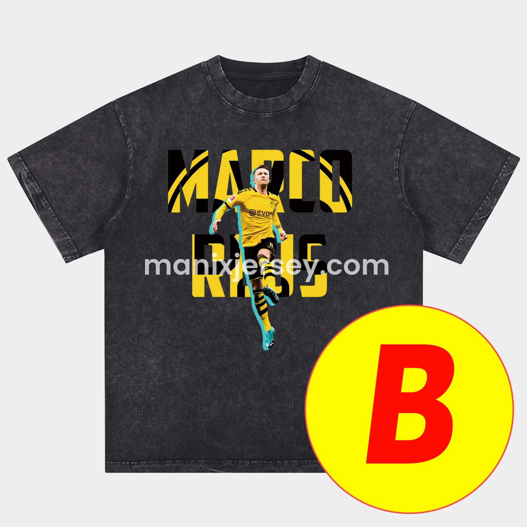 Dortmund Oversized Washed T-Shirt - UnitedFutballJersey