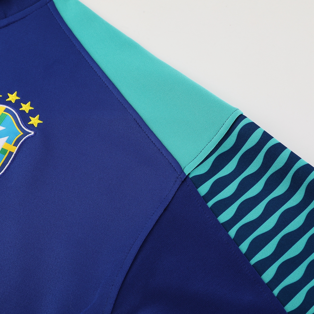 Brazil 23-24 Jacket Training Tracksuit - Blue - UnitedFutballJersey