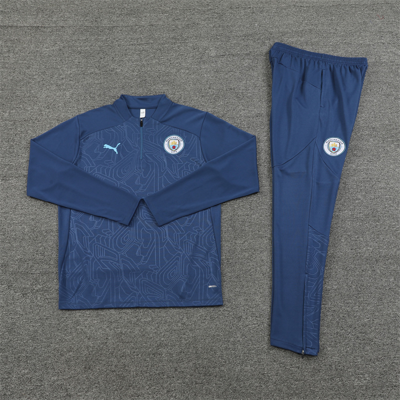 Manchester City 24-25 Long Sleeve Training Set - Deep Blue - UnitedFutballJersey
