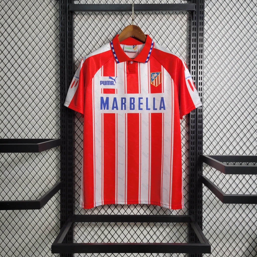 Retro Atletico Madrid 1994-95 Home Stadium Jersey - UnitedFutballJersey