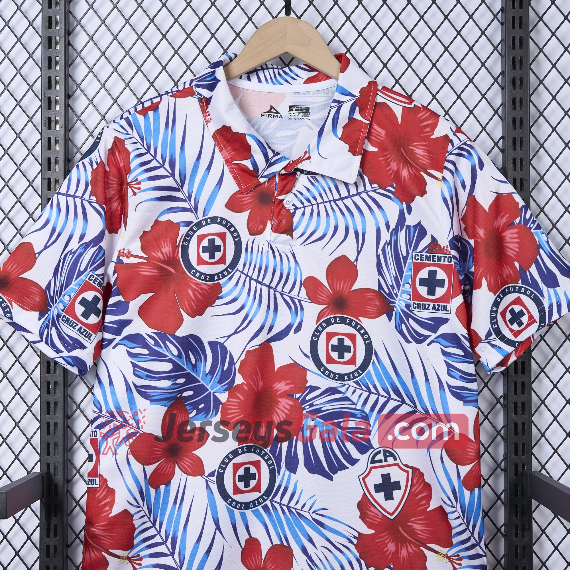 Cruz Azul 24-25 Flower and Leaves Polo Shirt - UnitedFutballJersey