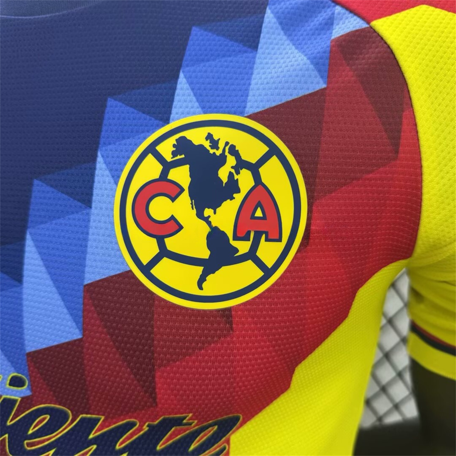 Club América 25-26 Blue and Red V-Shaped Camouflage Yellow Jersey - Player Version - UnitedFutballJersey