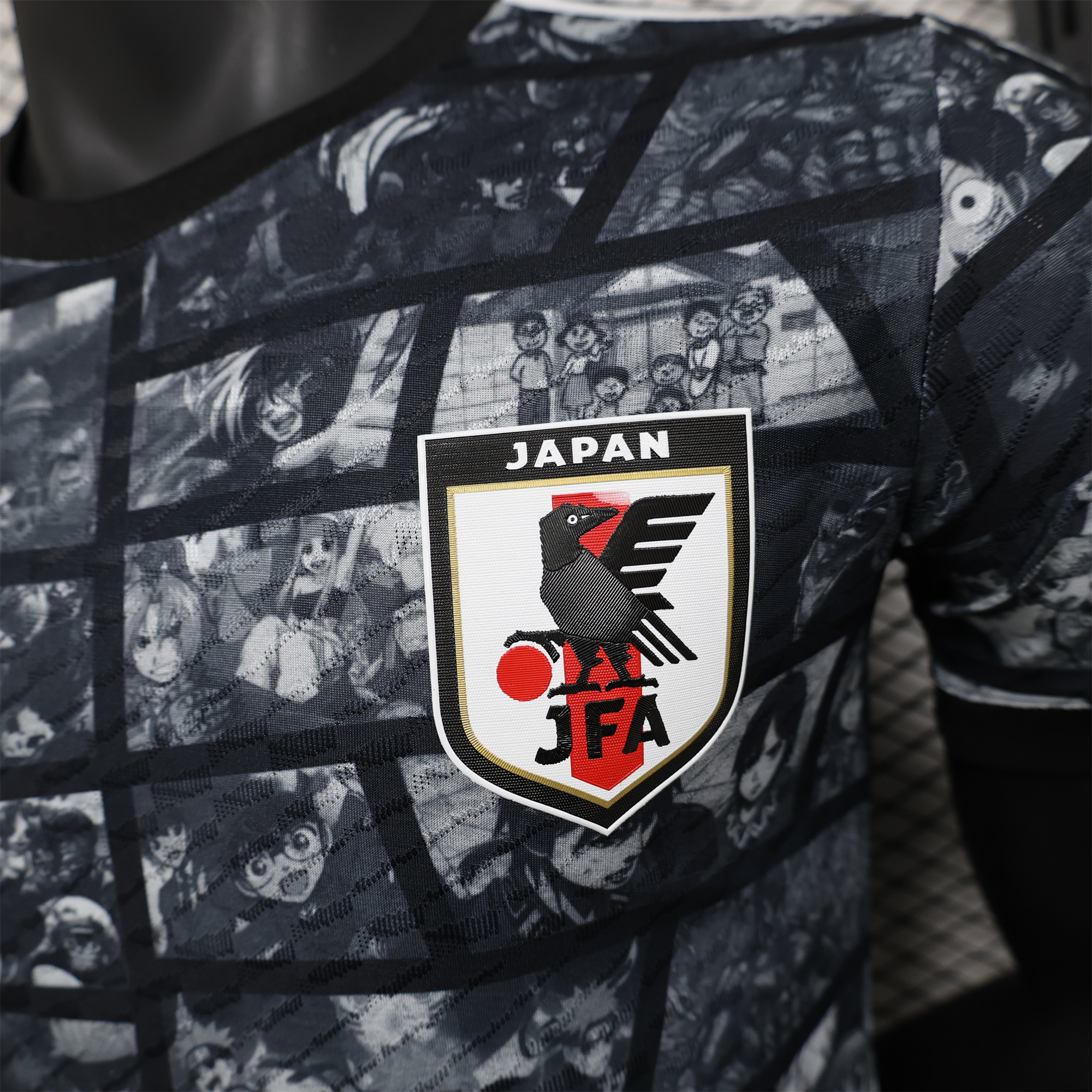 Japan 2024 Black Doraemon Grid Jersey - Player Version - UnitedFutballJersey