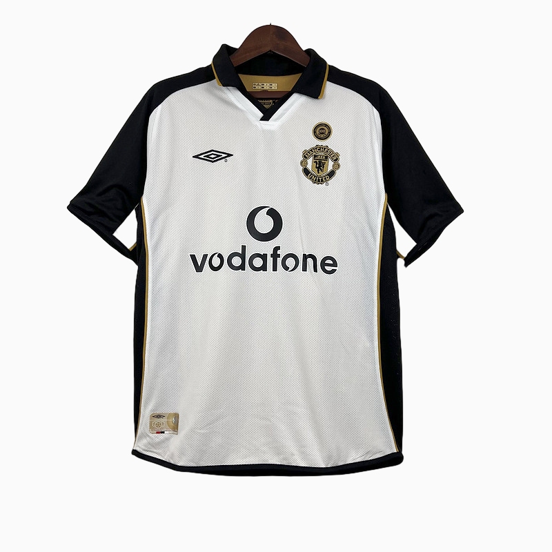 Manchester United Retro 01-02 100th Anniversary Special Edition Jersey - White - UnitedFutballJersey