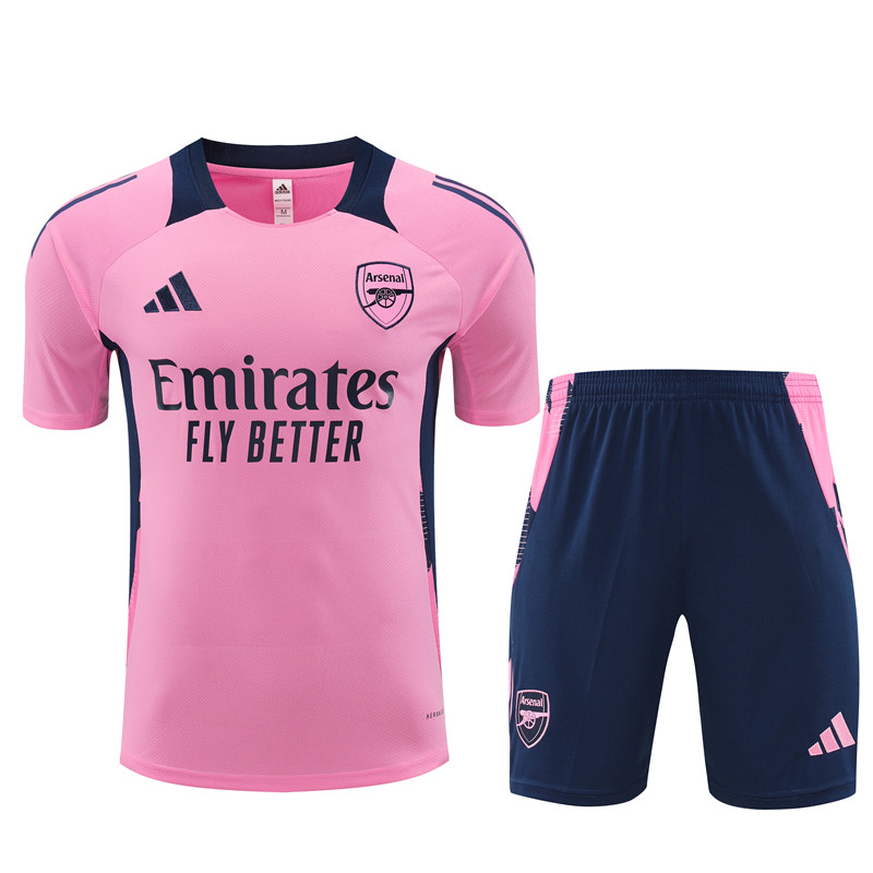 Arsenal 24-25 Short-Sleeve Training Kids Kit - Pink - UnitedFutballJersey