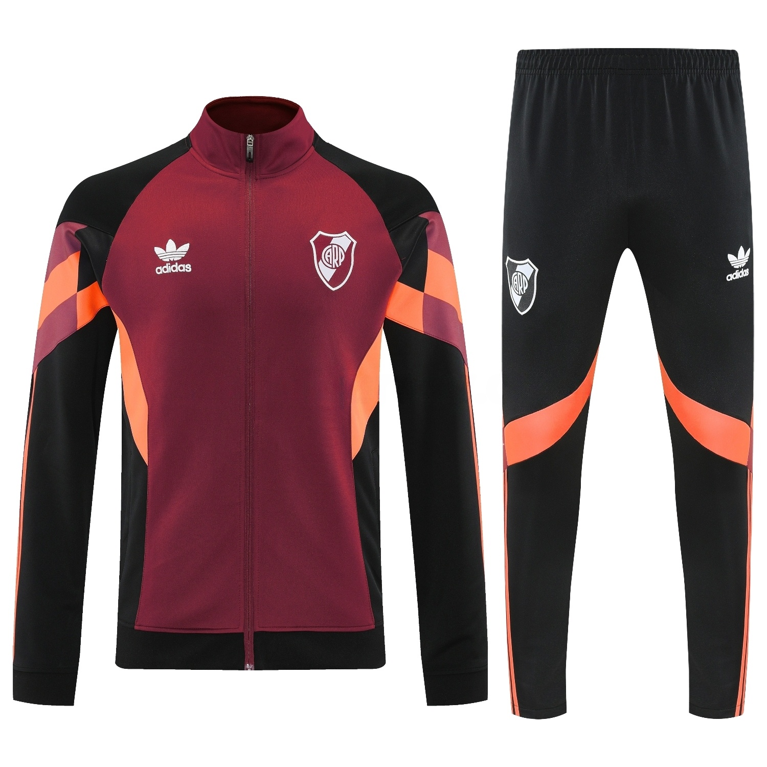 River Plate 25-26 Terrace Jacket Training Tracksuit - Deep Red Jackets & Black Pants - UnitedFutballJersey