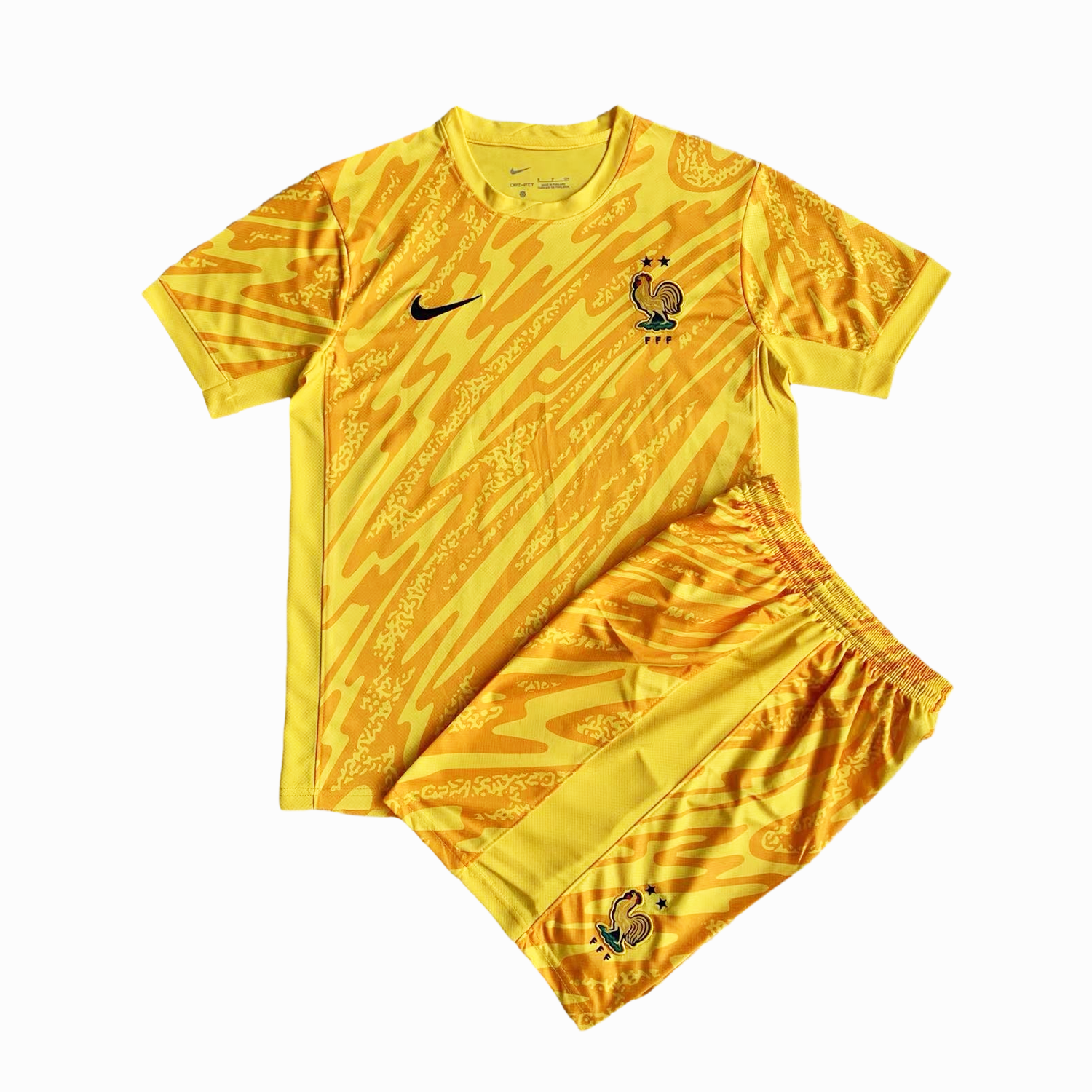 France 2024 Goalkeeper Kids Kit - Yellow - UnitedFutballJersey