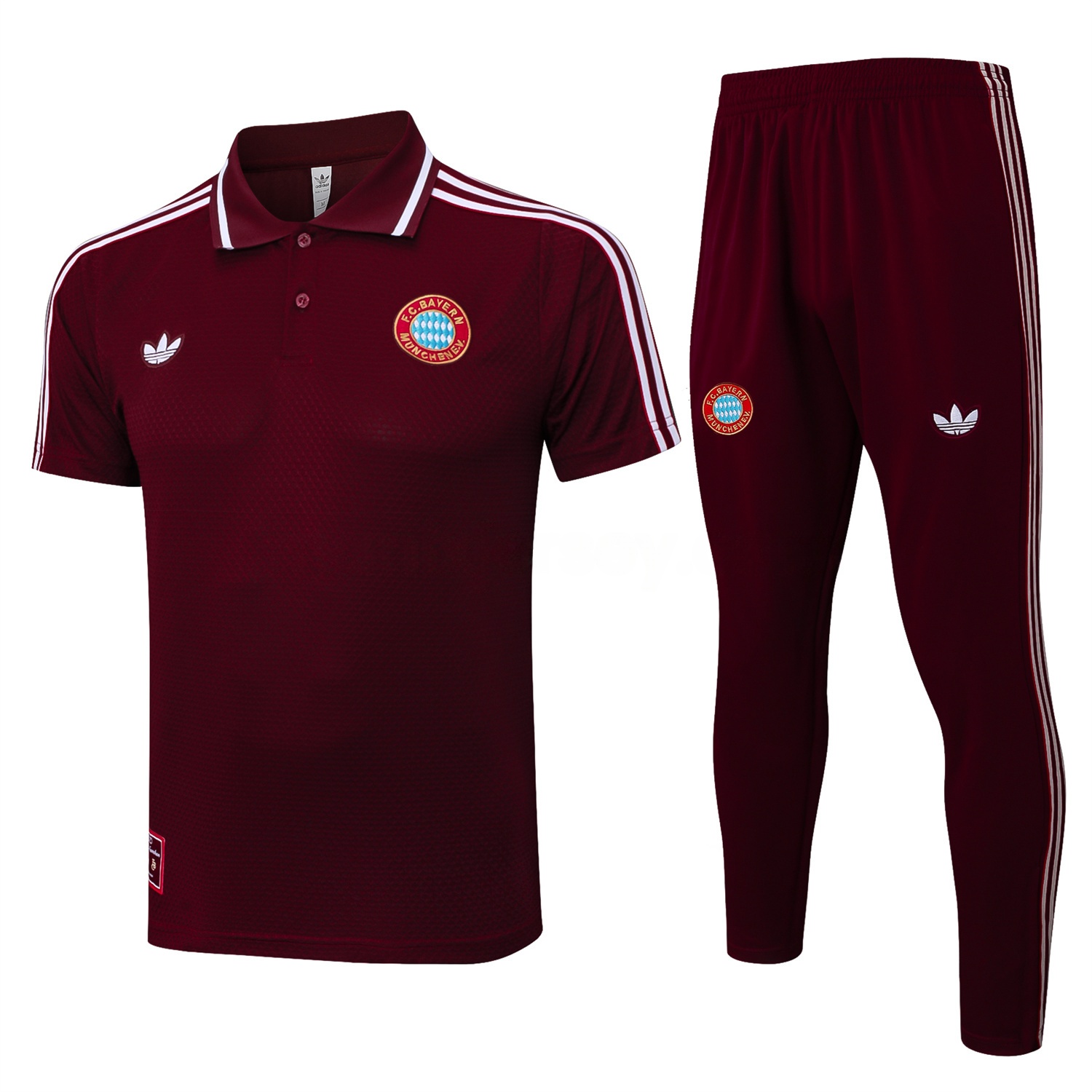 Bayern Munich 25-26 POLO Short-Sleeve Training Set - Deep Red Top and Pants - UnitedFutballJersey
