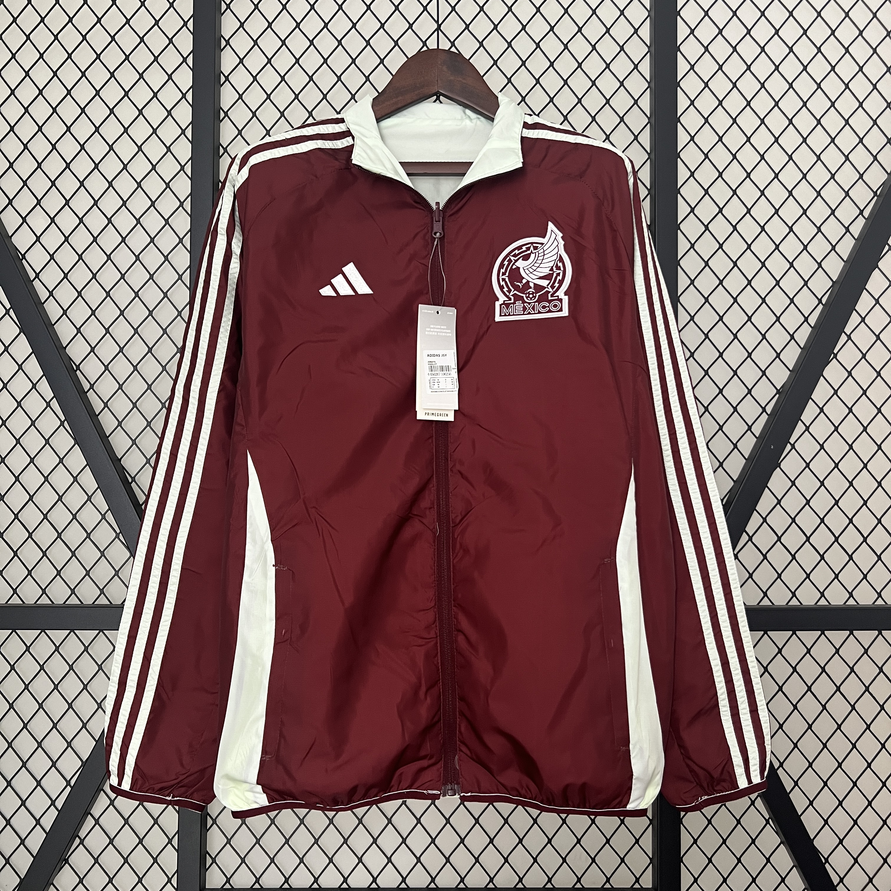 Mexico 2024 Double Sided Reversible Windbreaker - Red & Grey - UnitedFutballJersey