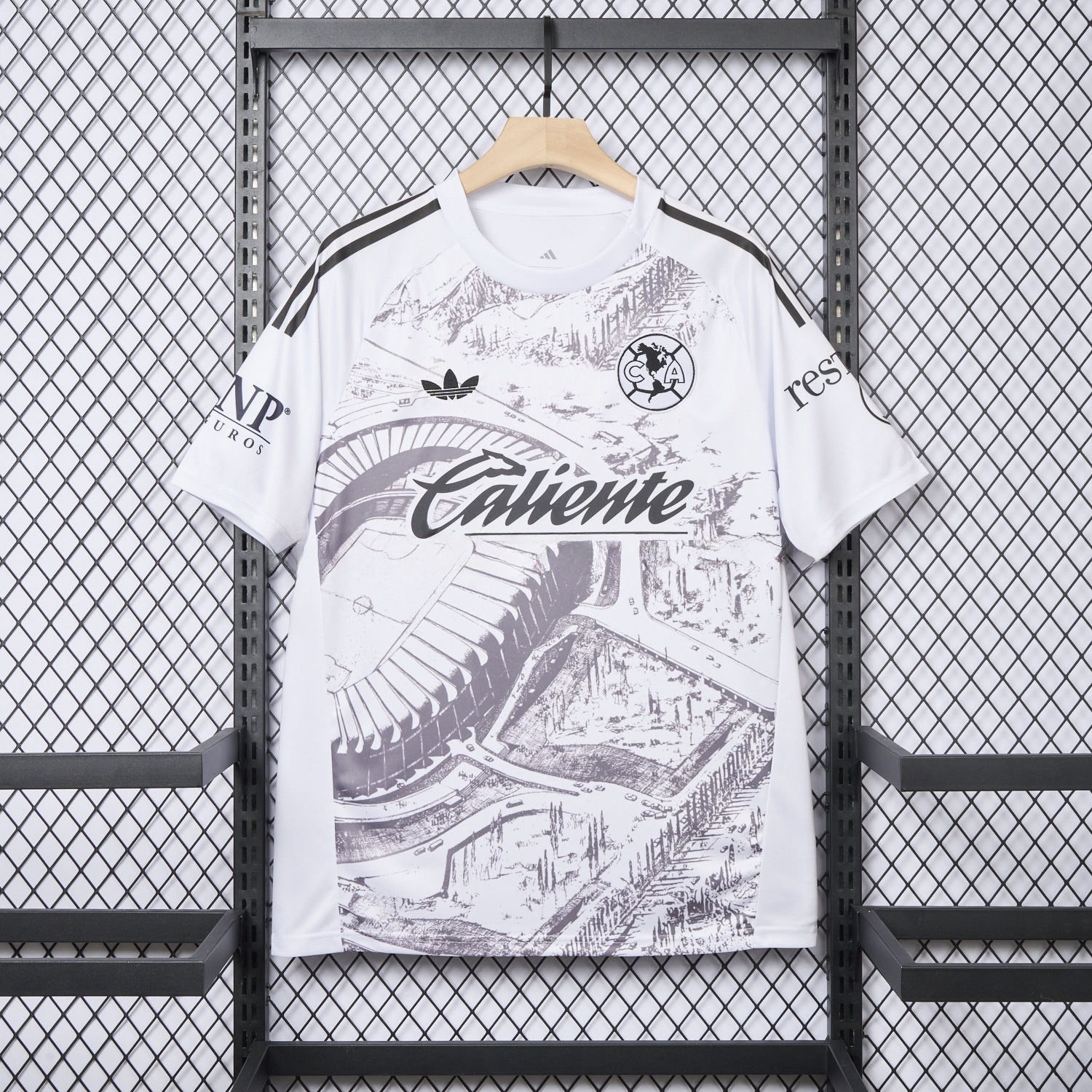 Club América 25-26 White Sketch of stadium Special Edition Jersey - Fans Version - UnitedFutballJersey
