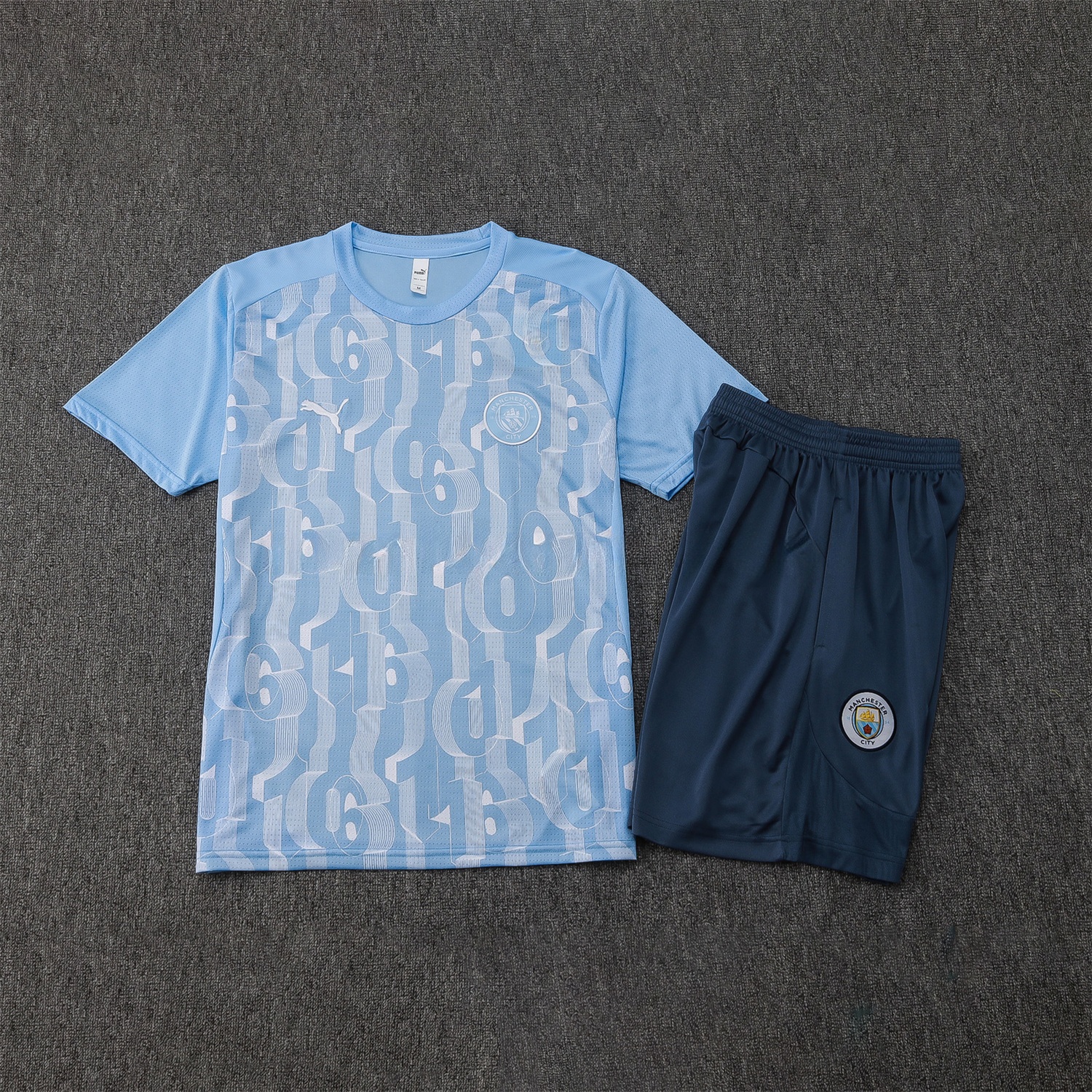 Manchester City 24-25 Short-Sleeve Training Set - Light Blue - UnitedFutballJersey