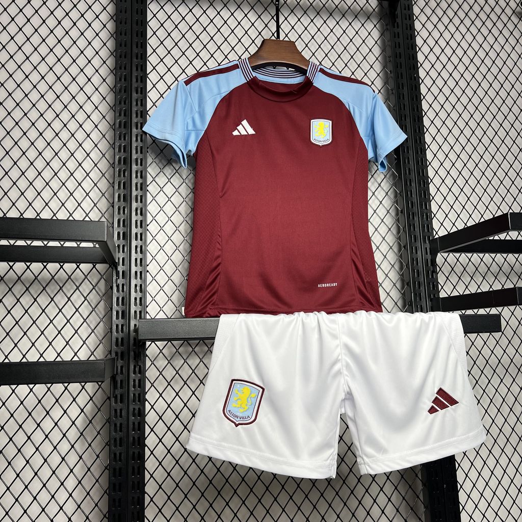Aston Villa 24-25 Home Stadium Kids Kit - UnitedFutballJersey