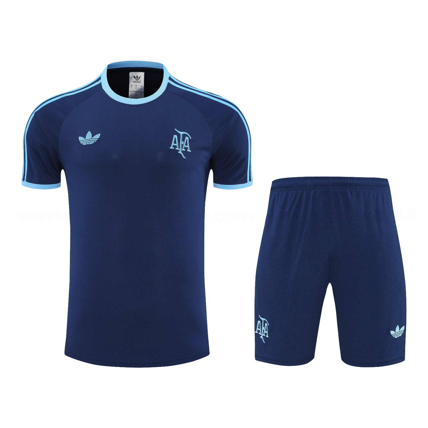 Argentina 25-26 Short-Sleeve Training Set - Deep BlueTop & Deep Blue Shorts - UnitedFutballJersey