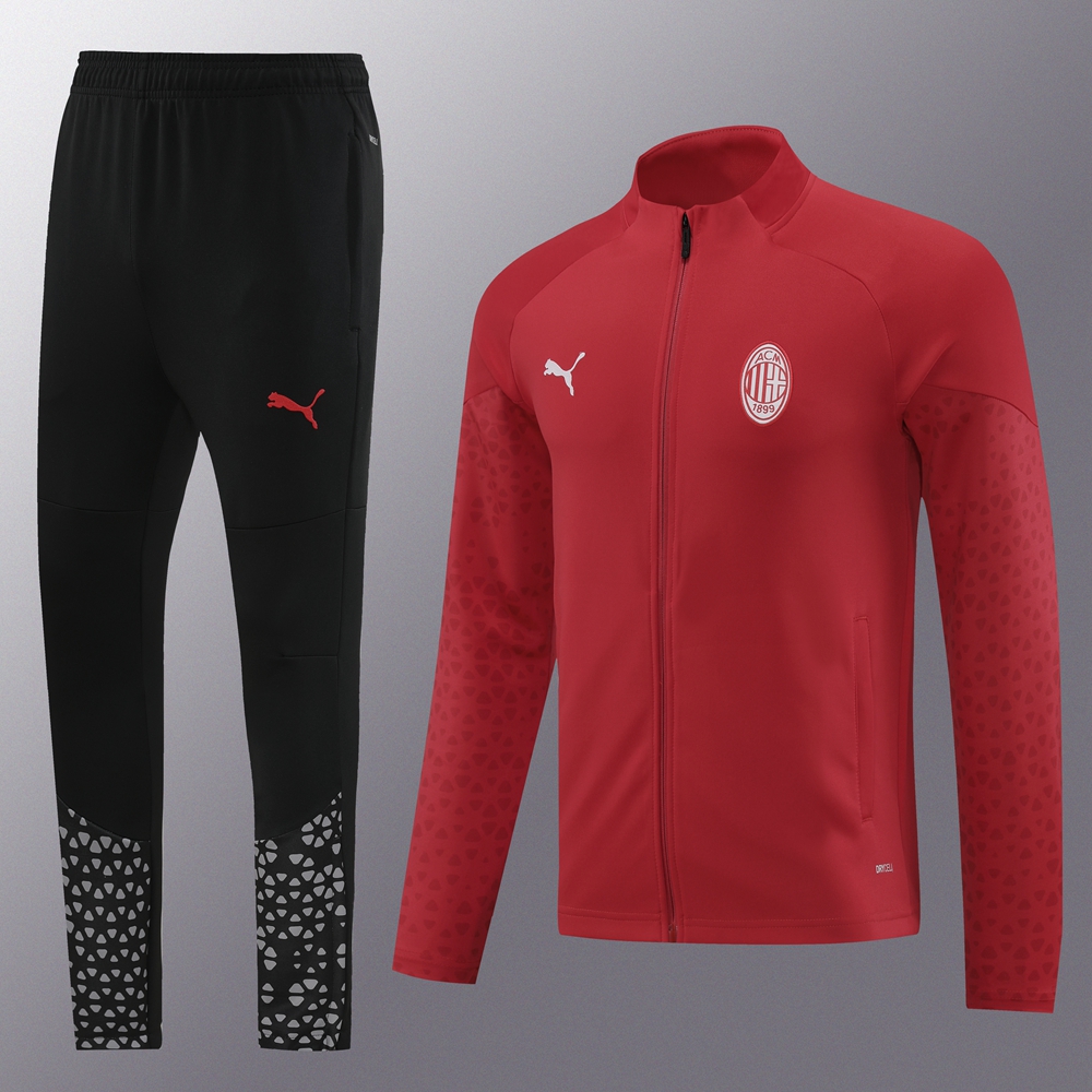 AC Milan 23-24 Jacket Training Tracksuit - Red - UnitedFutballJersey