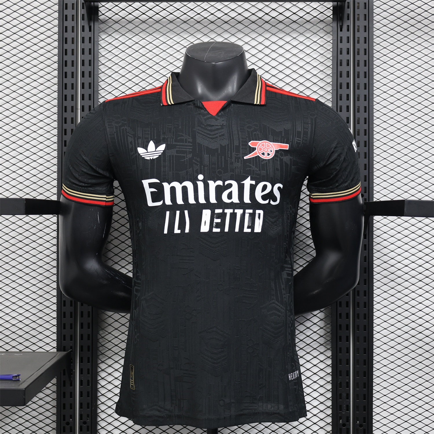 Arsenal 25-26 Black POLO Throwback Trefoil Jersey - Player Version - UnitedFutballJersey