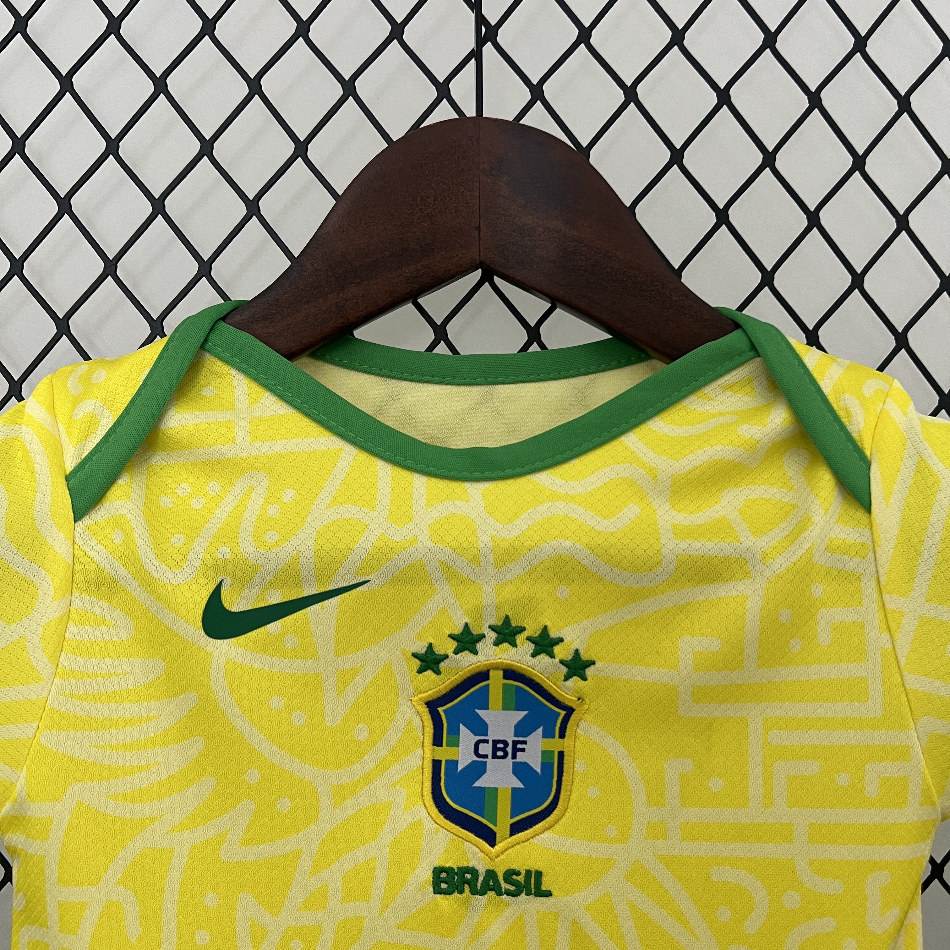 Brazil 2024 Home Baby Crawling Suit - UnitedFutballJersey