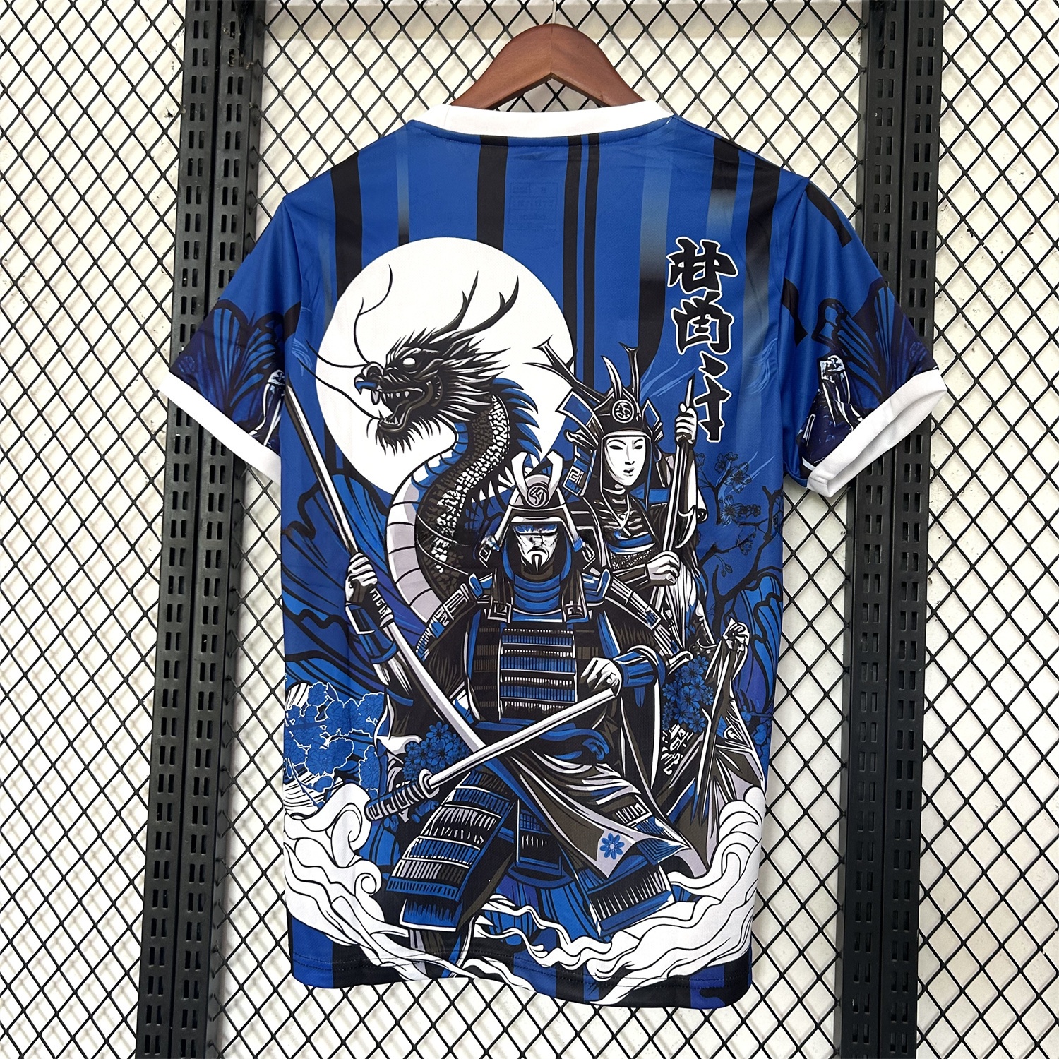 Japan 25-26 Two Blue Warriors And A Dragon Under The Moon Blue Special Jersey - Fans Version - UnitedFutballJersey
