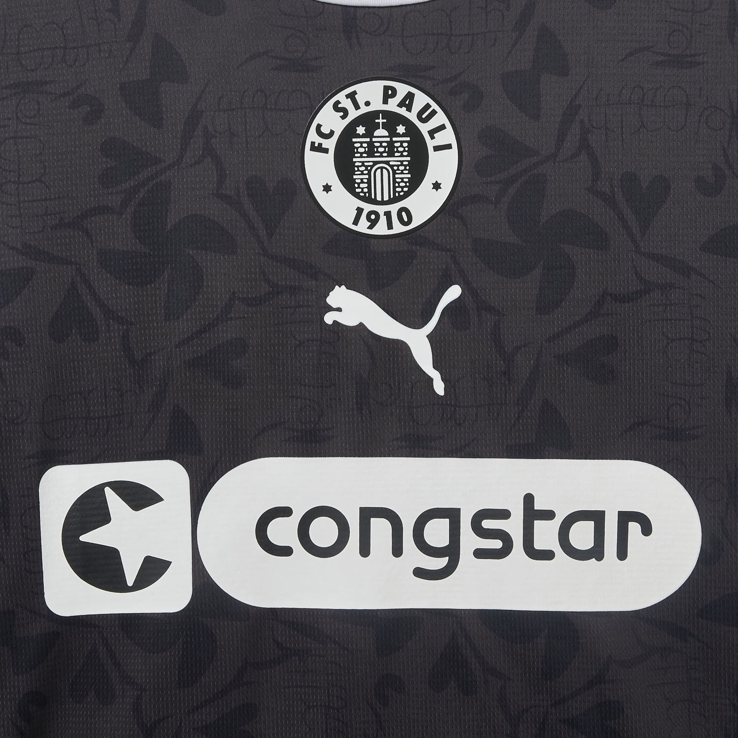 St. Pauli 25-26 Third Black Jersey - Fans Version - UnitedFutballJersey