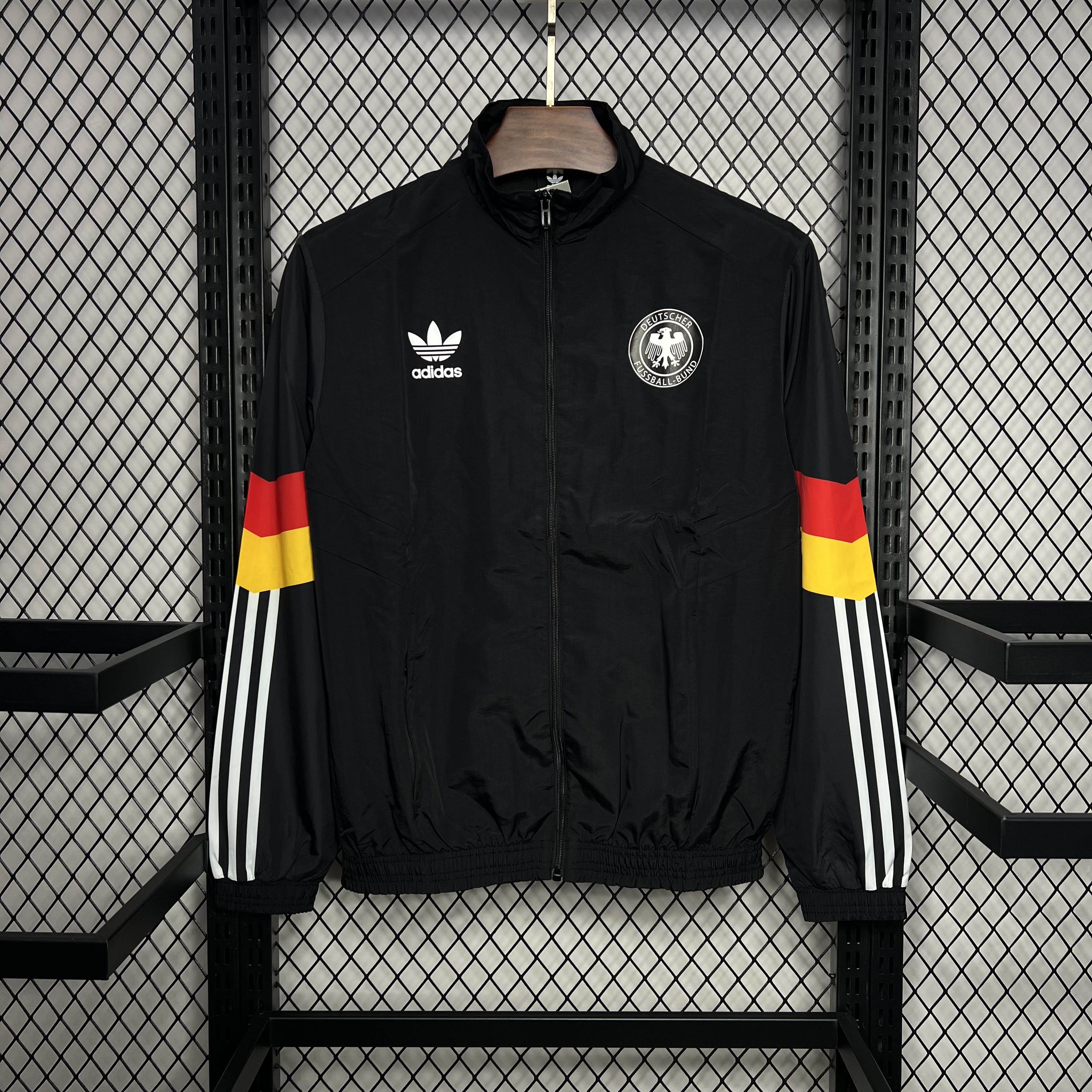 Germany 2024 Black Windbreaker - Player Version - UnitedFutballJersey