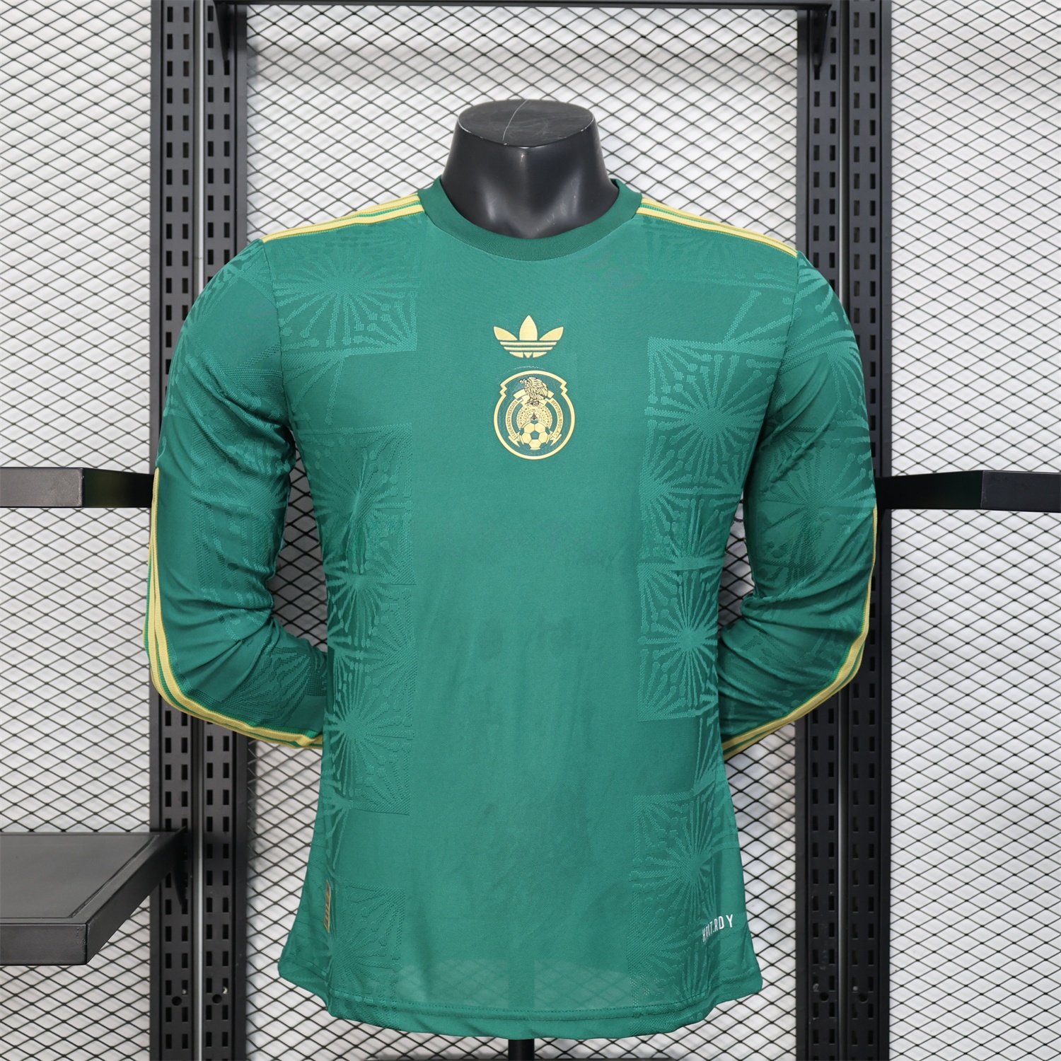 Mexico 2025 Gold Cup Green Long Sleeves Jersey - Player Version - UnitedFutballJersey