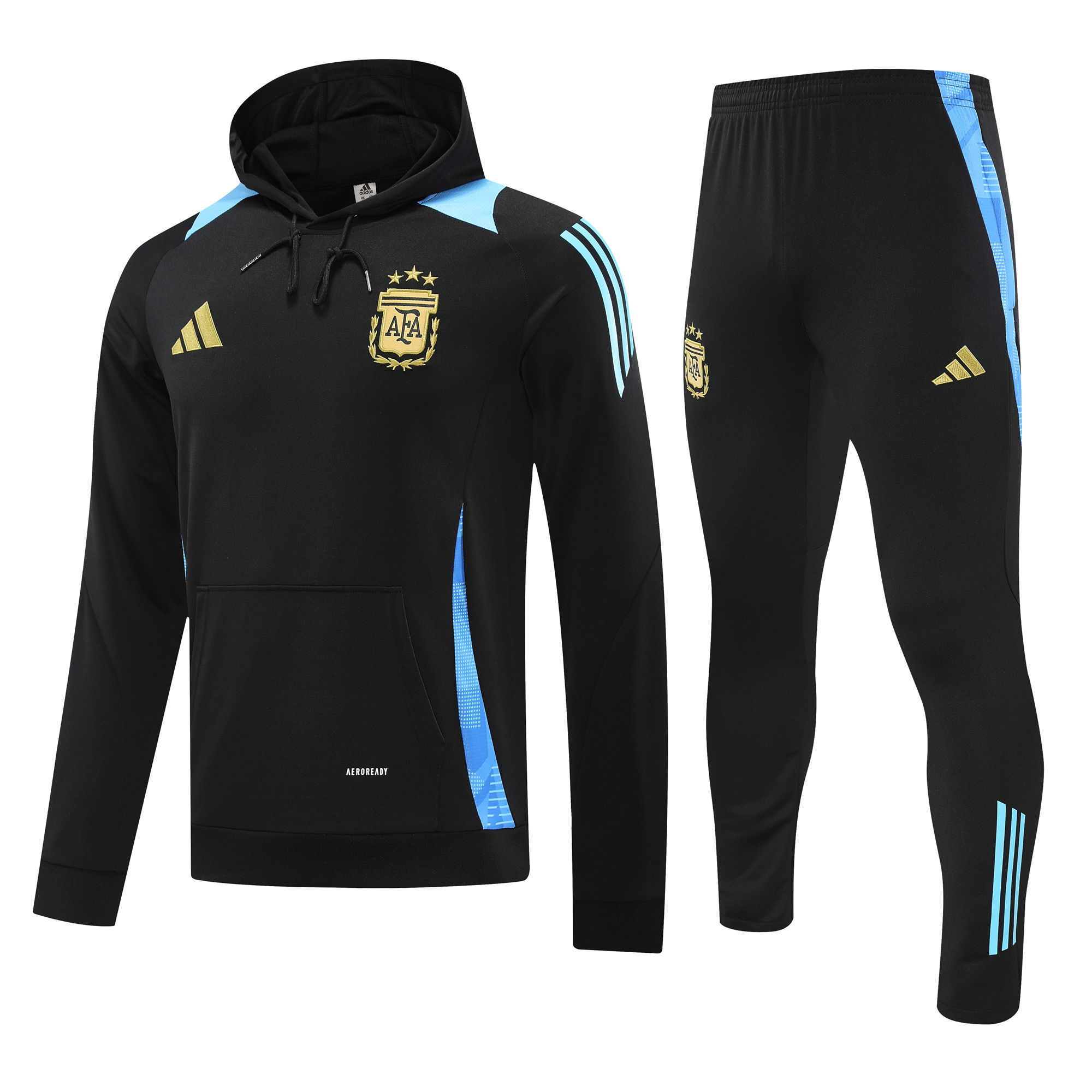 Argentina 24-25 Long Sleeve Training Set - Black Blue - UnitedFutballJersey