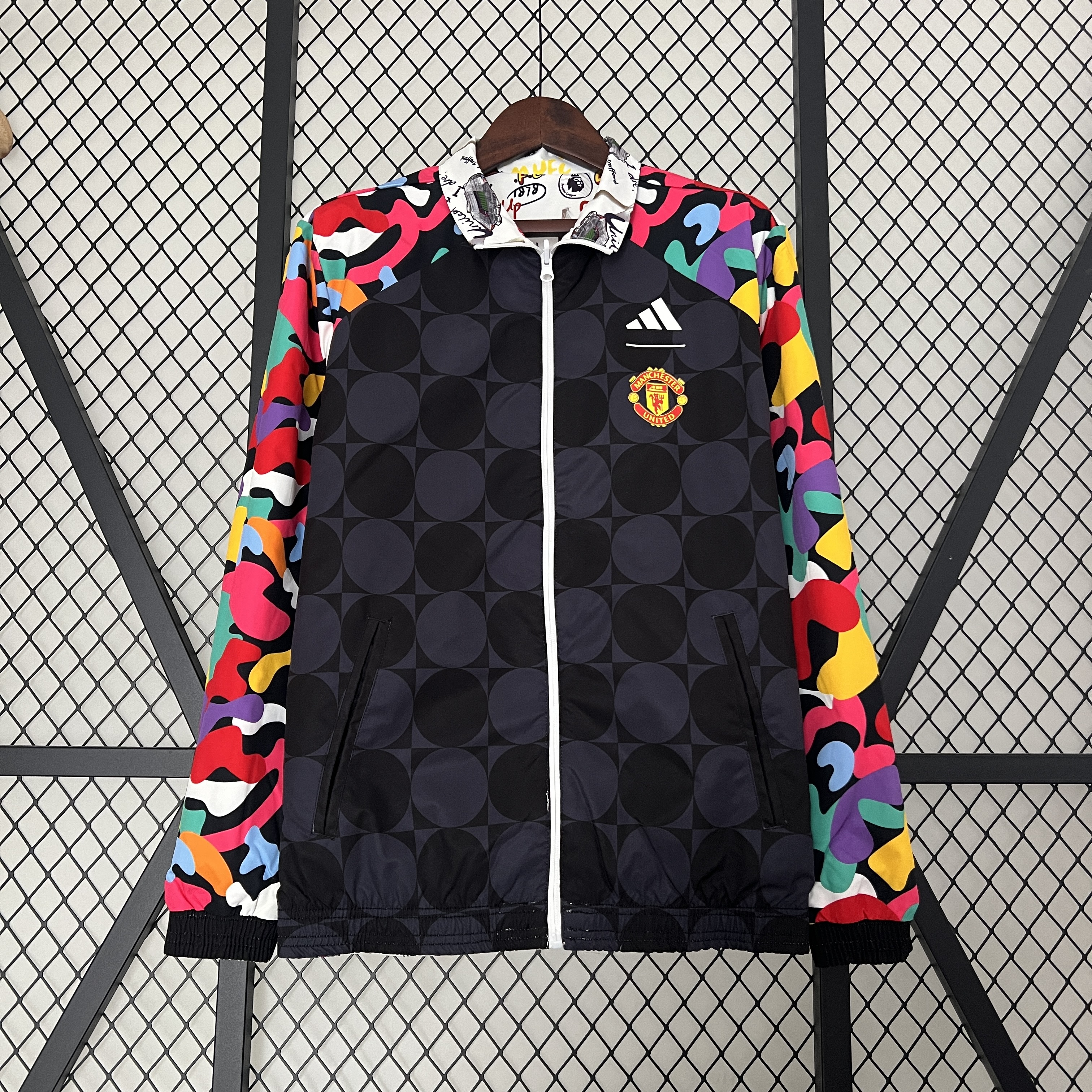Manchester United 23-24 Double Sided Windbreaker - Graffiti Style - UnitedFutballJersey