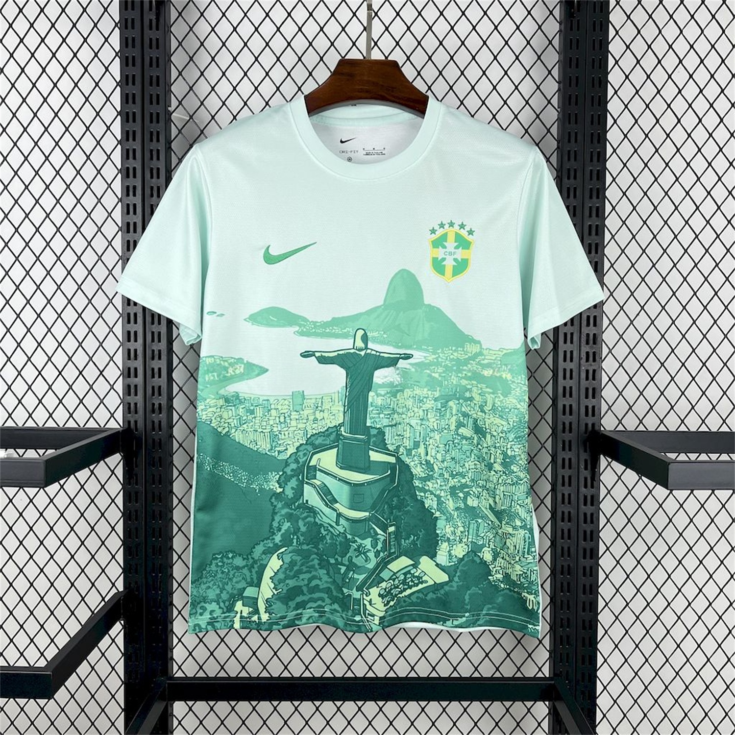 Brazil 25-26 Light Green Jesus Statue Special Jersey - Fans Version - UnitedFutballJersey