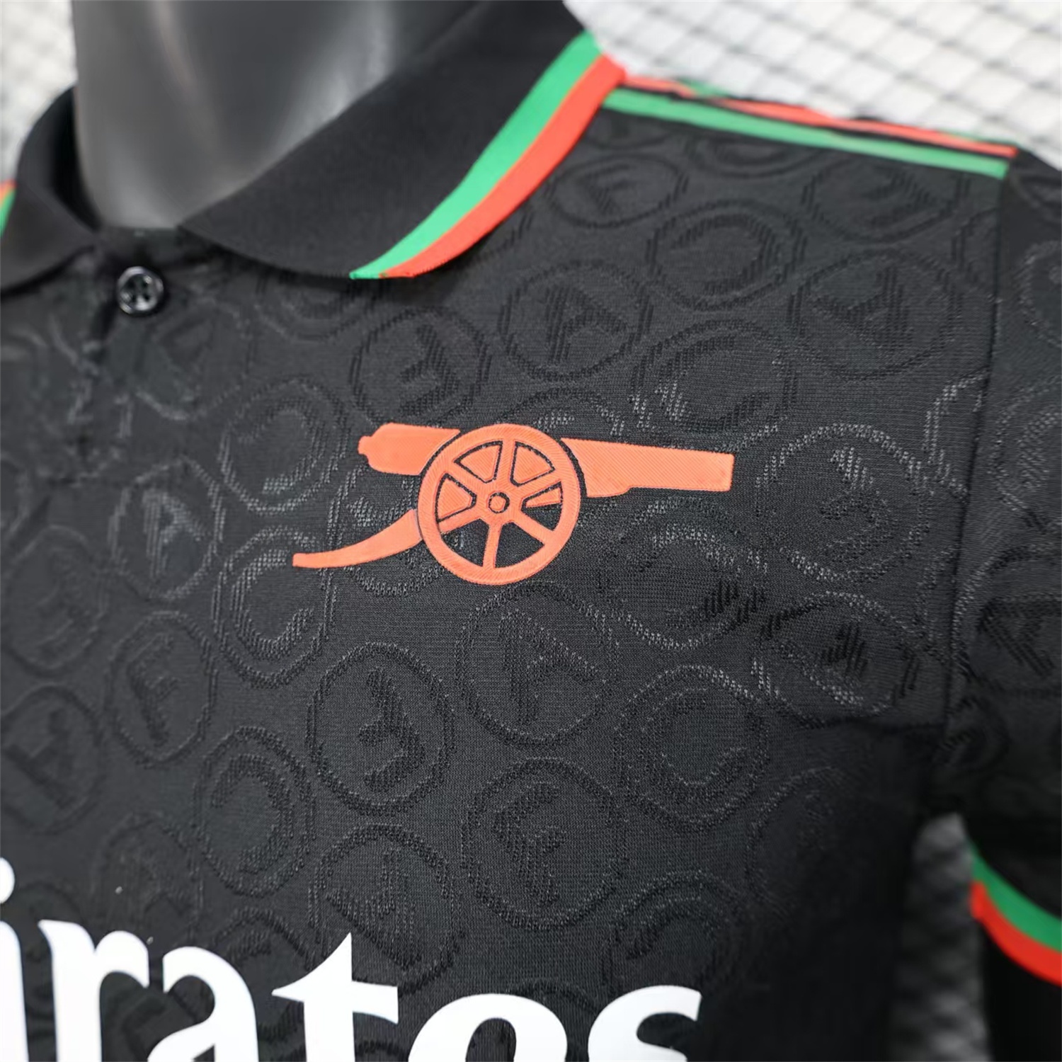 Arsenal 25-26 Black POLO Letter Pattern Special Jersey - Player Version - UnitedFutballJersey