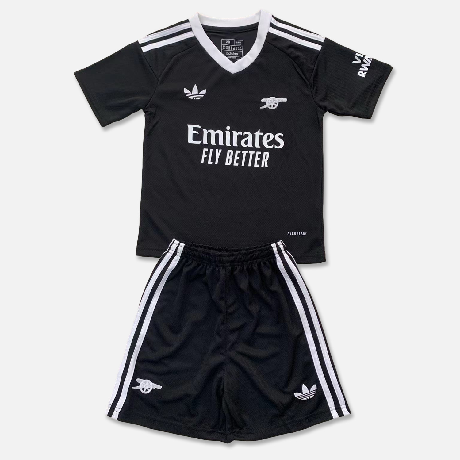 Arsenal 24-25 Full Black Goalkeeper Kids Kit - UnitedFutballJersey
