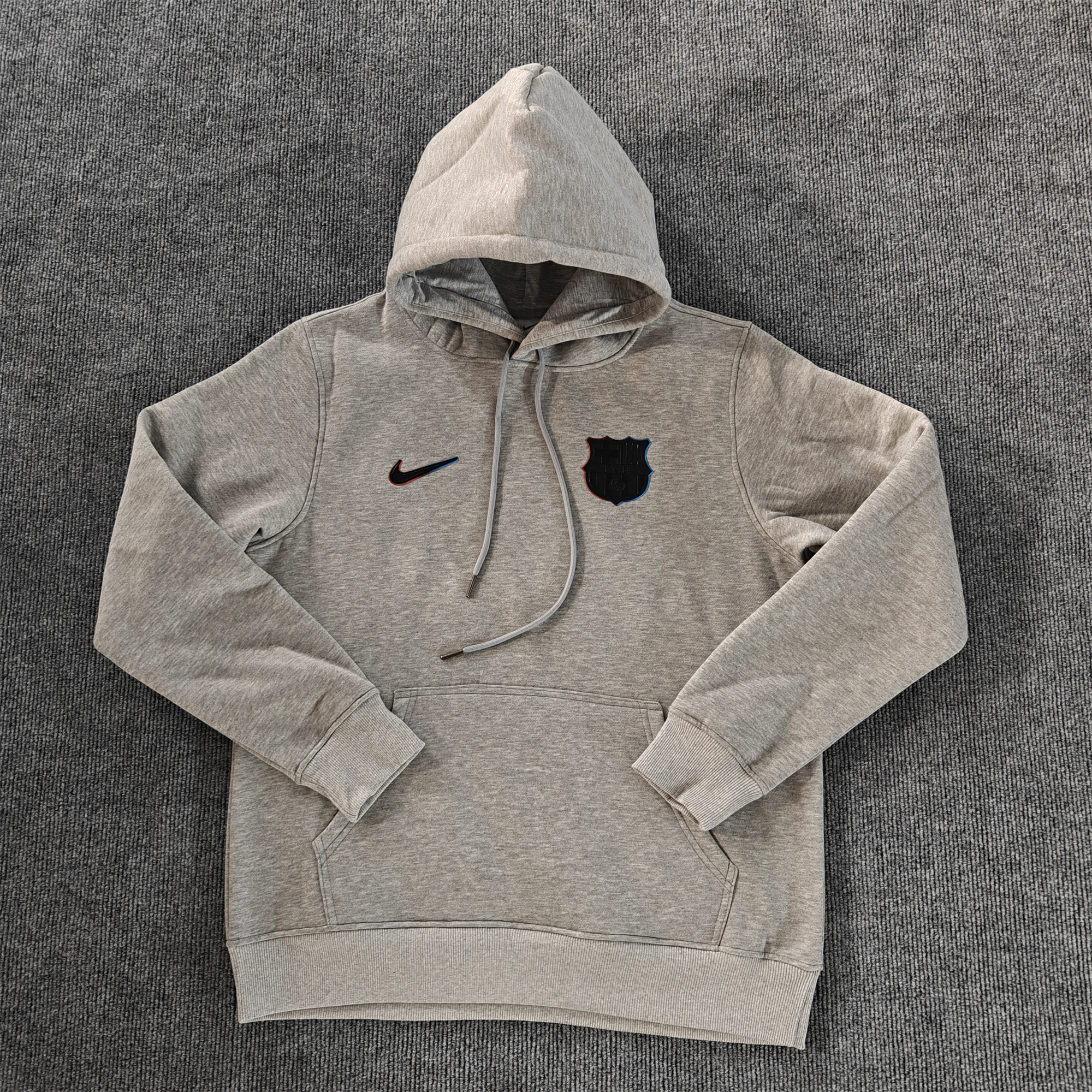B.A.R.S.A 24-25 Black Team Badge Hoodie - Grey - UnitedFutballJersey