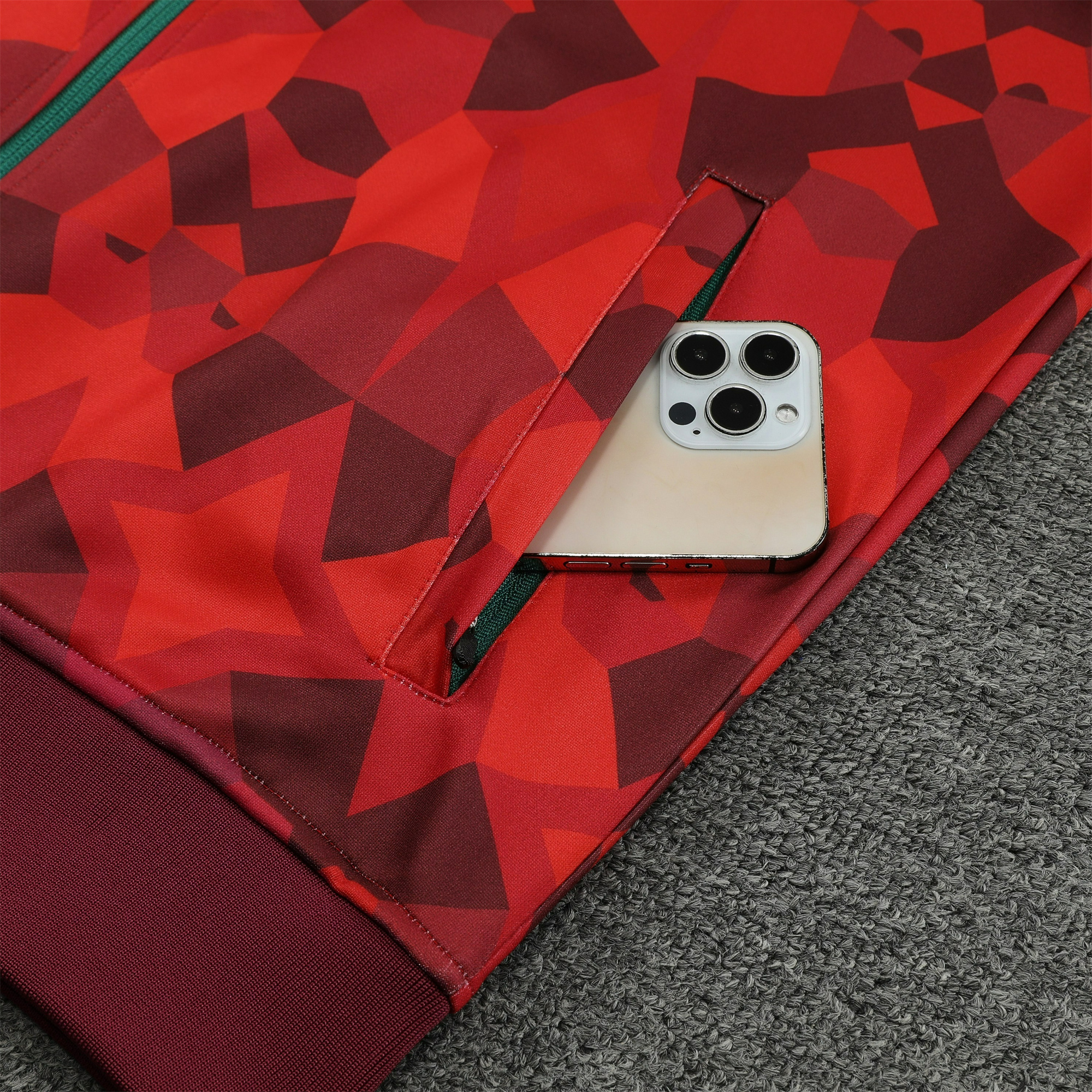 Morocco 23-24 Jacket Training Tracksuit - Red - UnitedFutballJersey