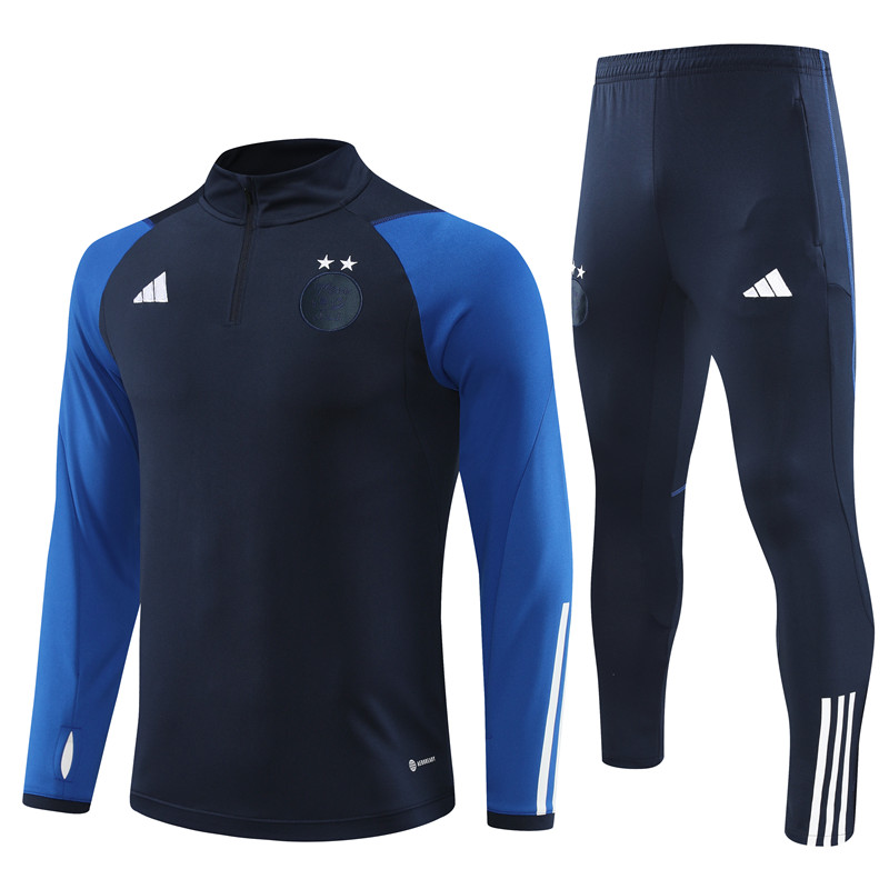 Algeria 23-24 Long Sleeve Training Set -Black and Blue - UnitedFutballJersey