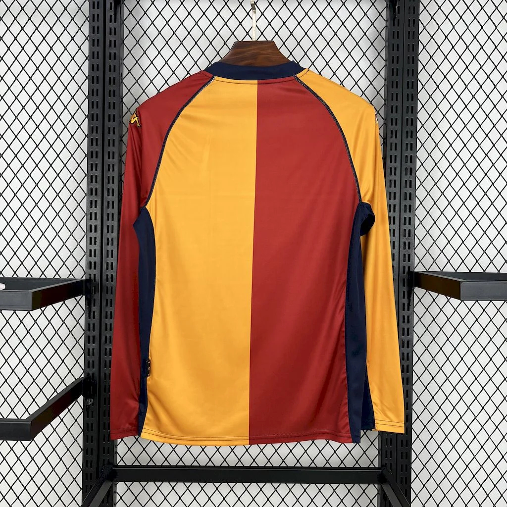 Retro Roma 2001-02 Home Long Sleeves Jersey - UnitedFutballJersey