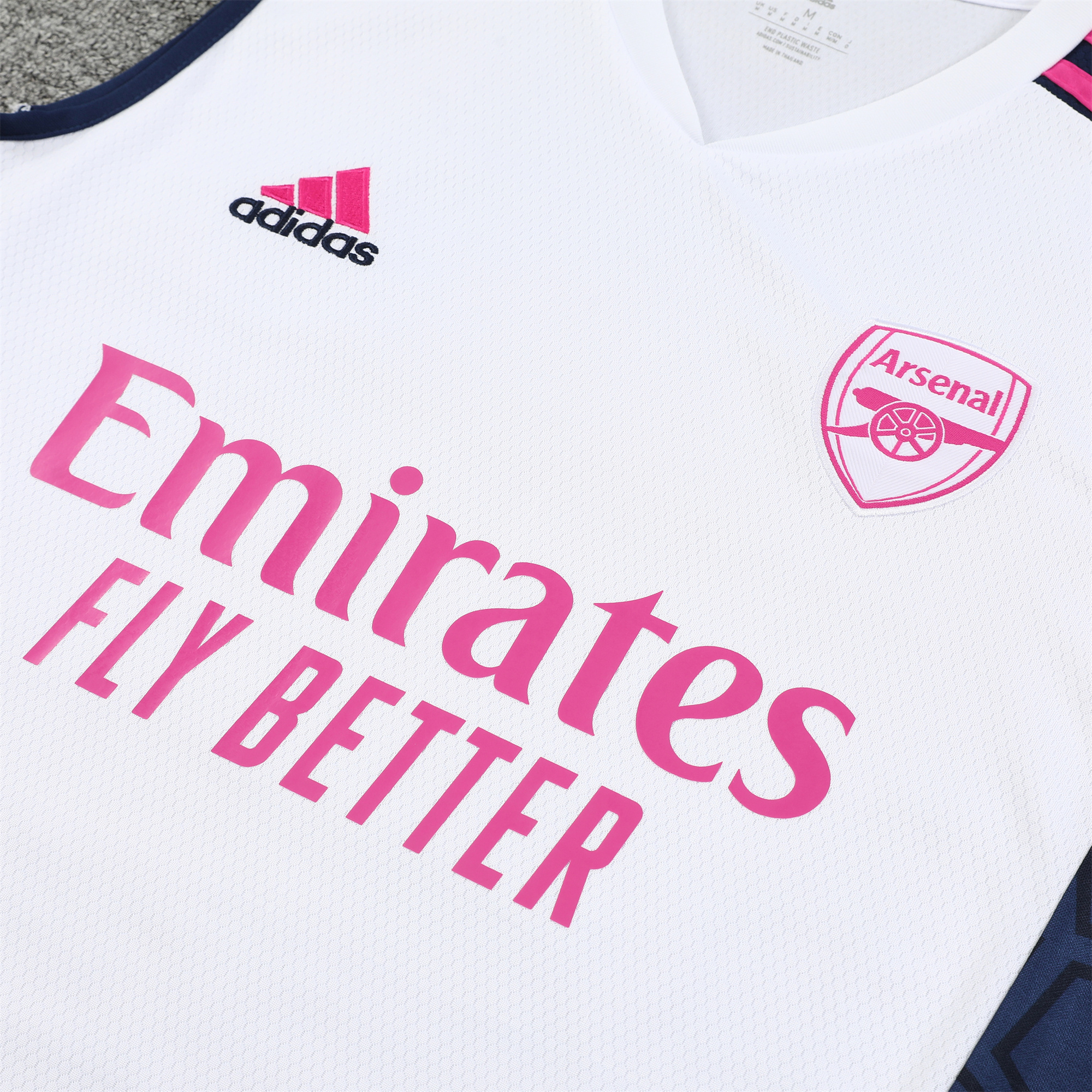 Arsenal 23-24 Player Vest Training Set White Pink - UnitedFutballJersey