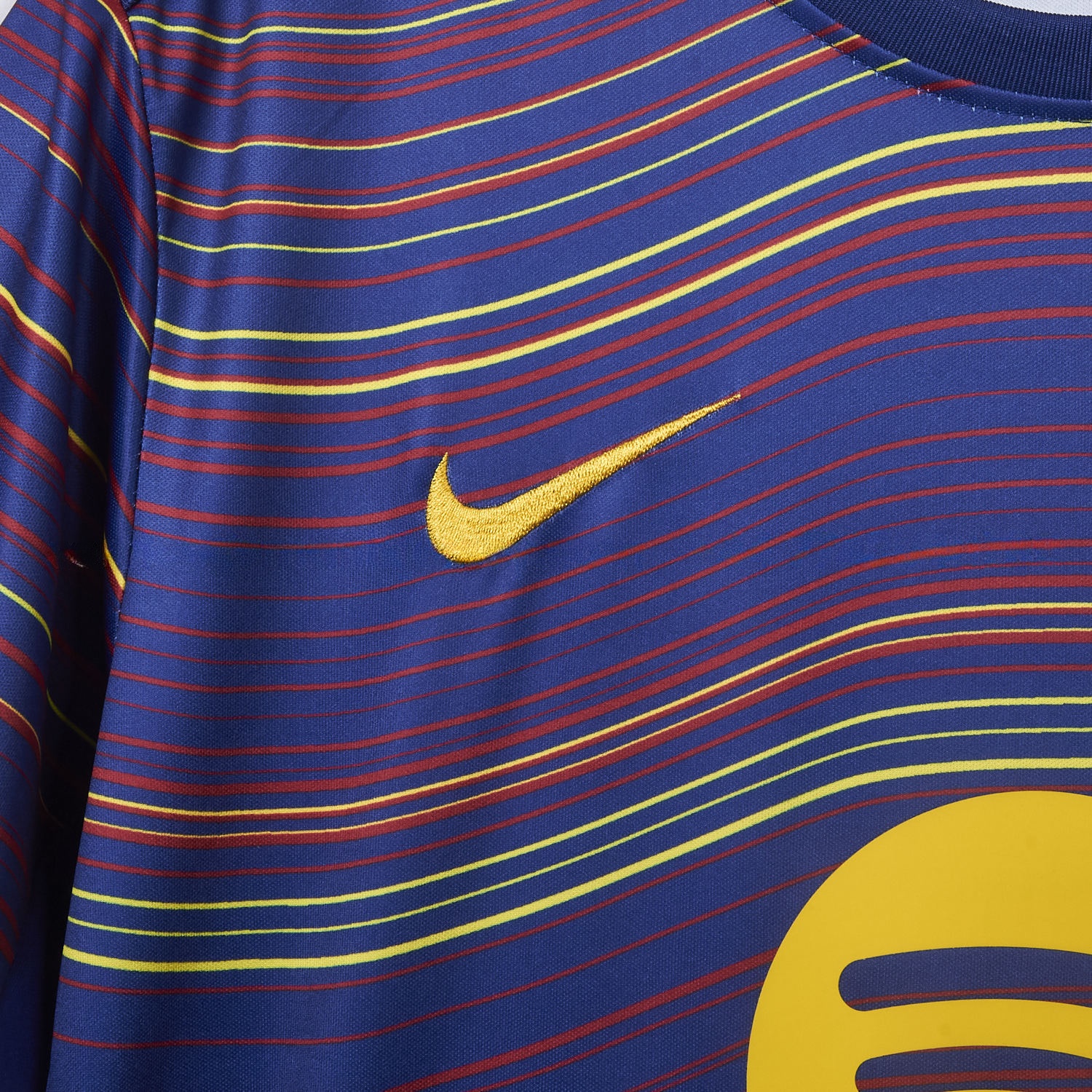 Barcelona 25-26 Deep Blue Pre-Match Training Jersey with Colorful Lines - Fans Version - UnitedFutballJersey