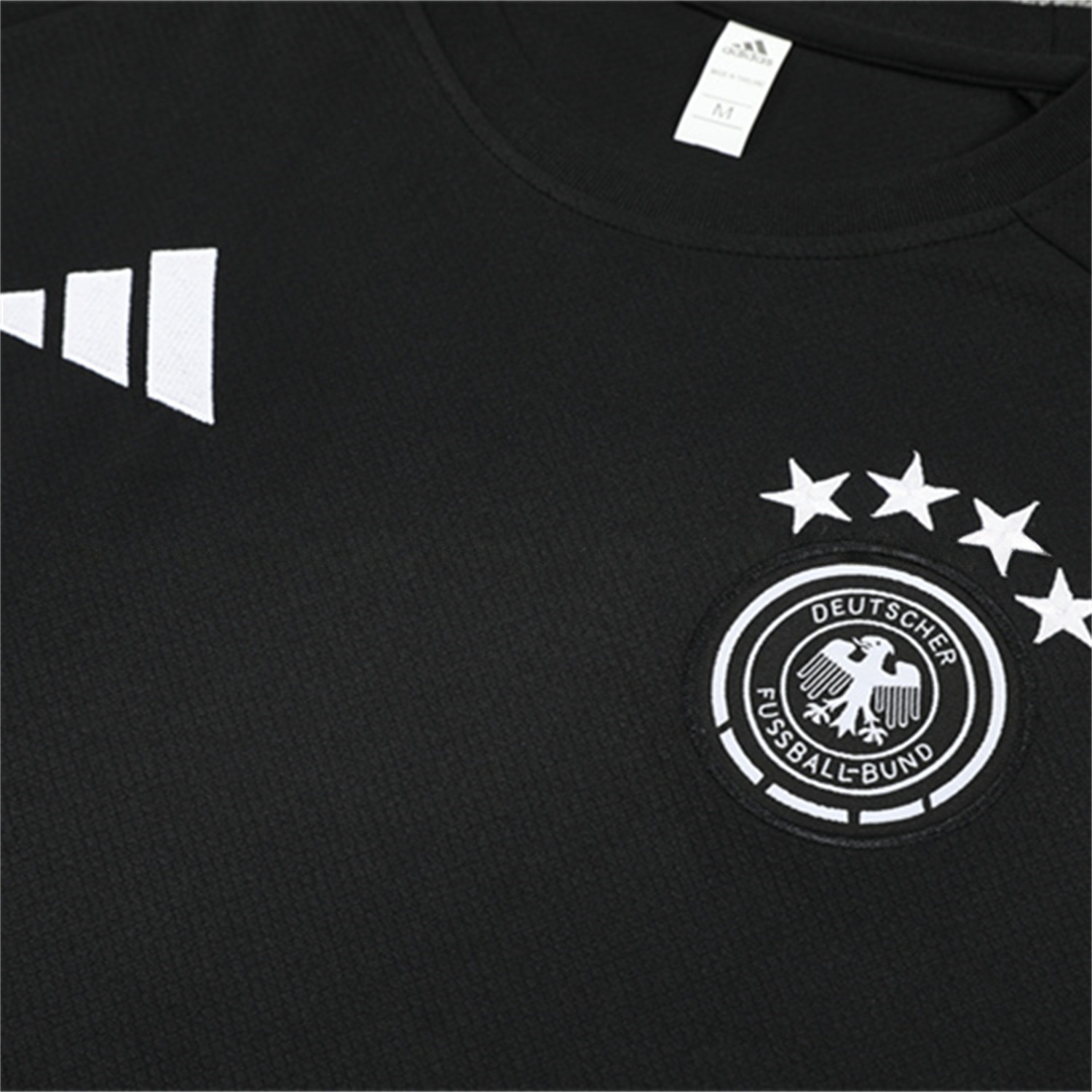 Germany 25-26 Kids Short-Sleeve Training Set - Black Short Sleeve & Black Shorts - UnitedFutballJersey