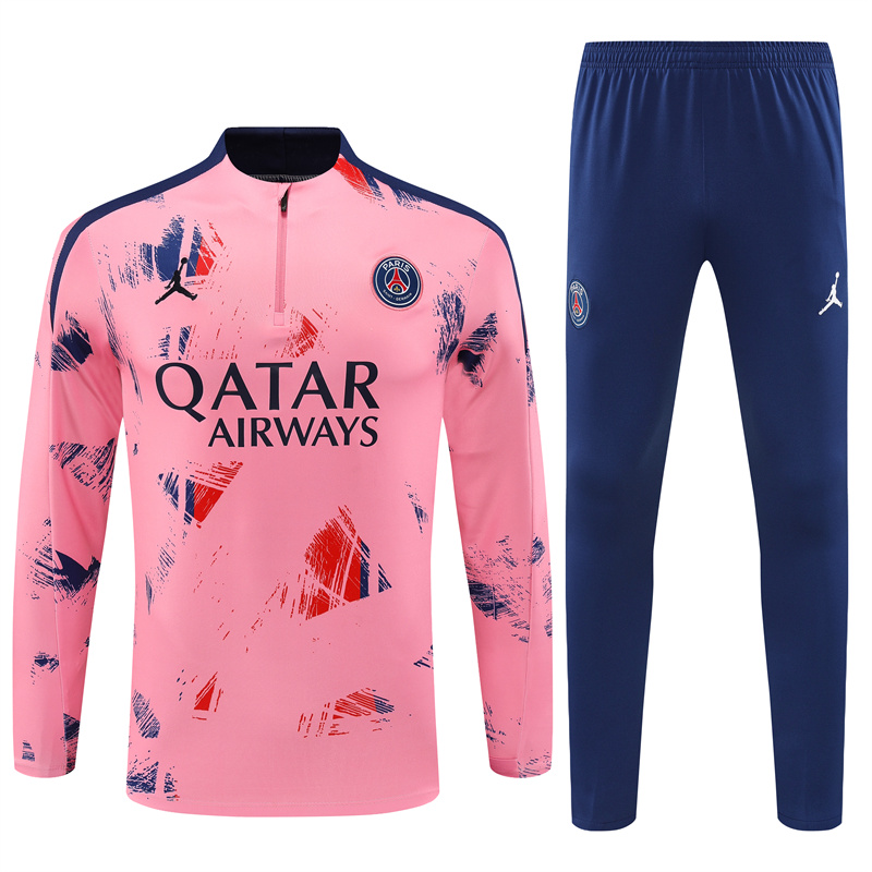 Paris Saint-Germain PSG 24-25 Kids Long Sleeve Training Set - Pink - UnitedFutballJersey
