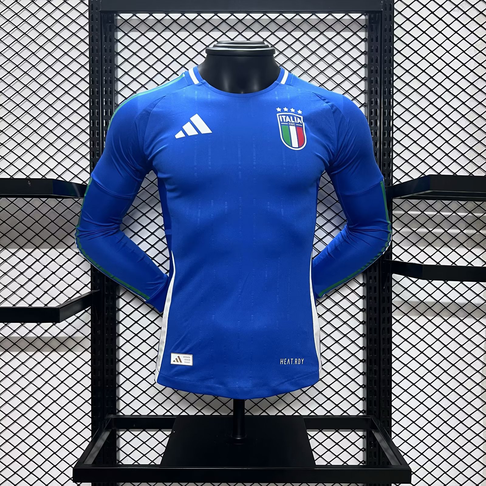 Italy 2024 Home Stadium Long Sleeve Jersey - Player Version - UnitedFutballJersey