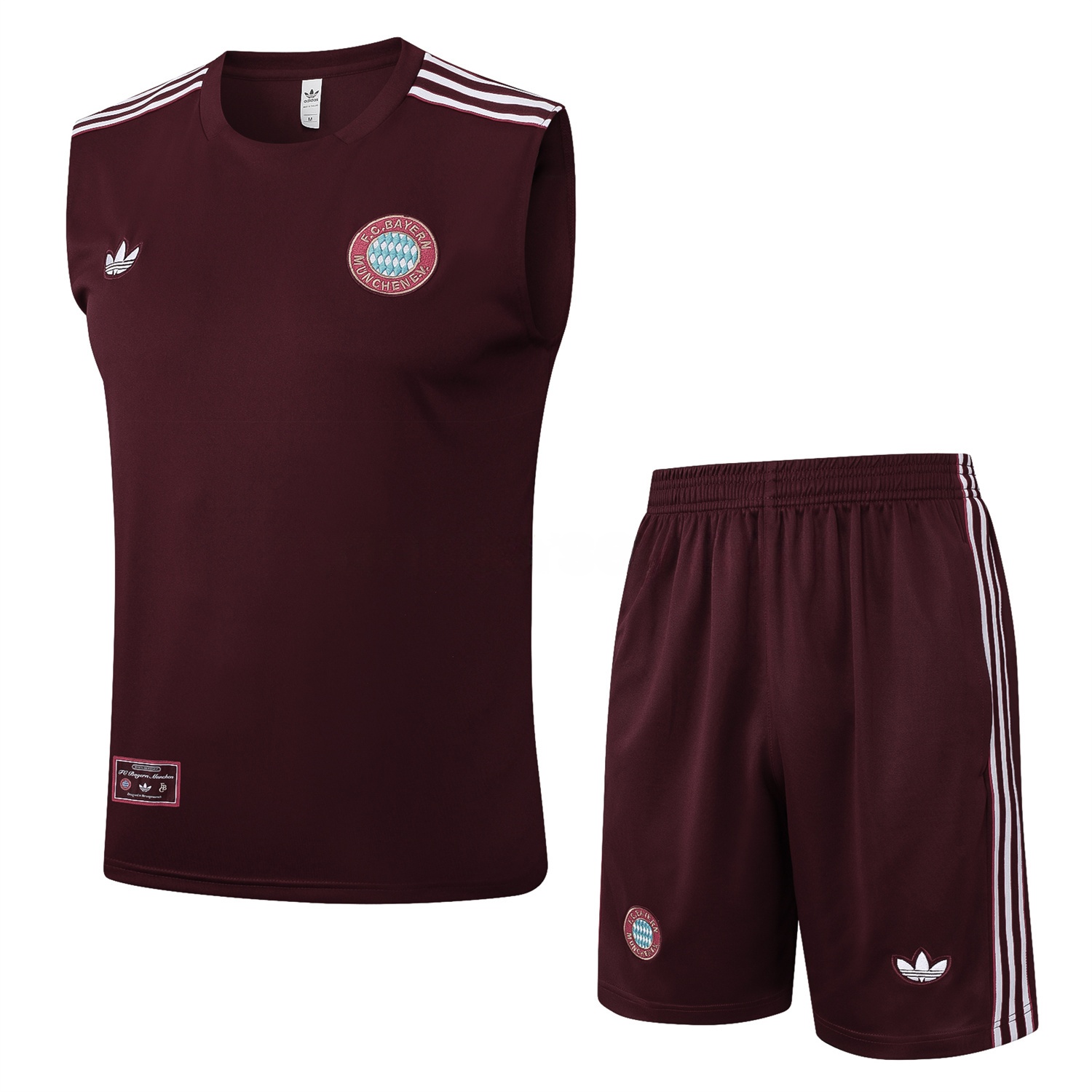 Bayern Munich 25-26 Throwback Trefoil Vest Training Set - Deep Red - UnitedFutballJersey