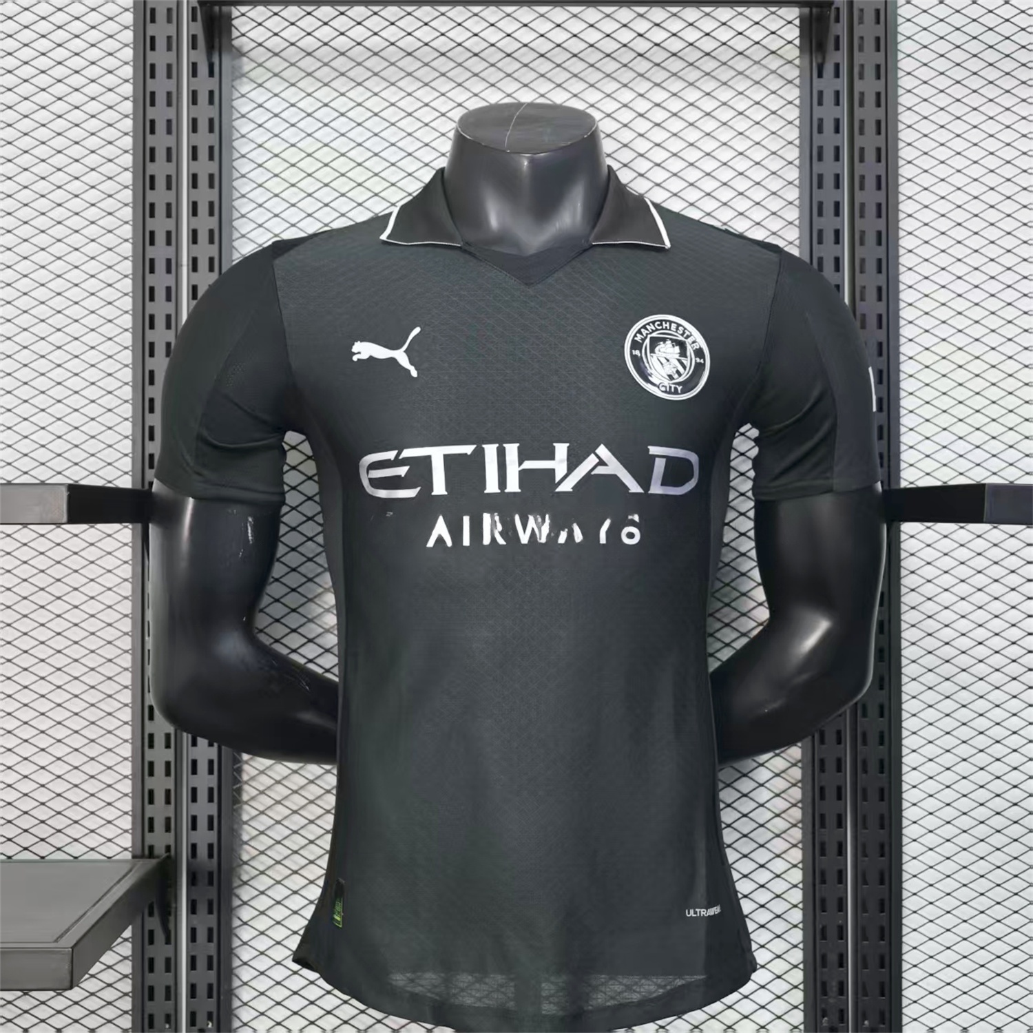 Manchester City 25-26 Black Polo Silver Label Special Jersey - Player Version - UnitedFutballJersey