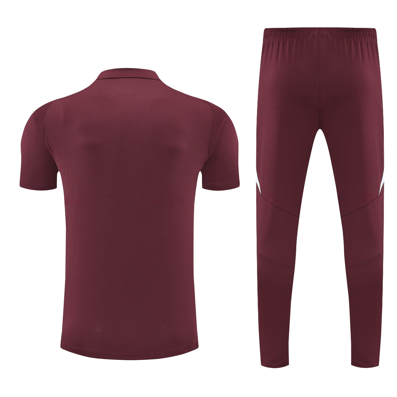 Bayern Munich 25-26 POLO Short-Sleeve Training Set With Red Logo - Deep Red Top & Deep Red Pants - UnitedFutballJersey