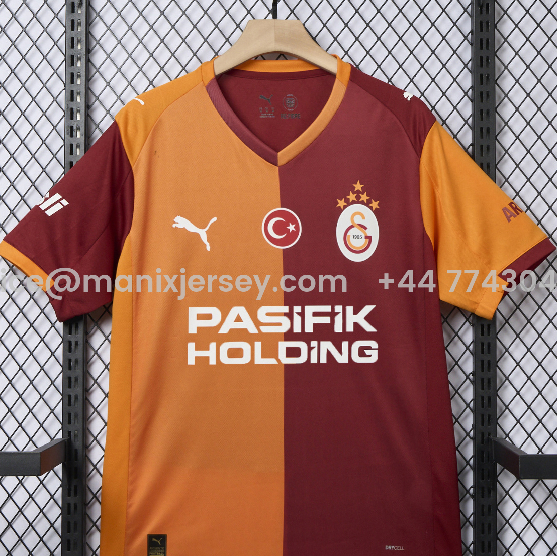 Galatasaray 25-26 Home Jersey with Five Stars - Fans Version - UnitedFutballJersey