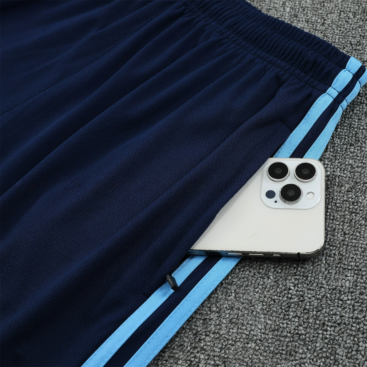 Argentina 25-26 Short-Sleeve Training Set - Deep BlueTop & Deep Blue Shorts - UnitedFutballJersey