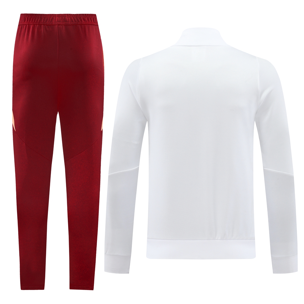 AS Roma 24-25 Originals LFSTLR Jacket Training Tracksuit - White Top and Red Pant - UnitedFutballJersey