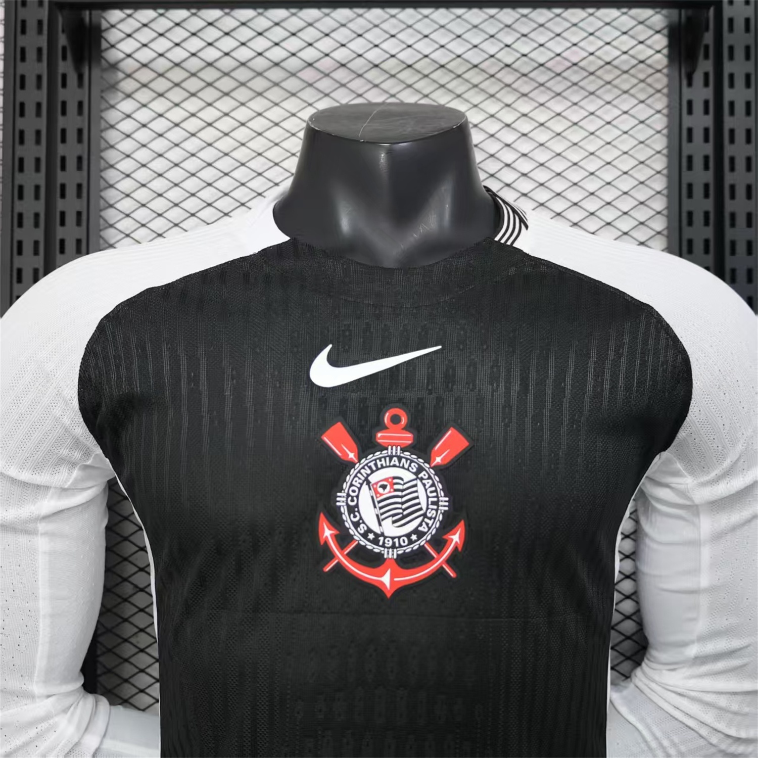 Corinthians 25-26 Black Away Long Sleeves Jersey - Player Version - UnitedFutballJersey