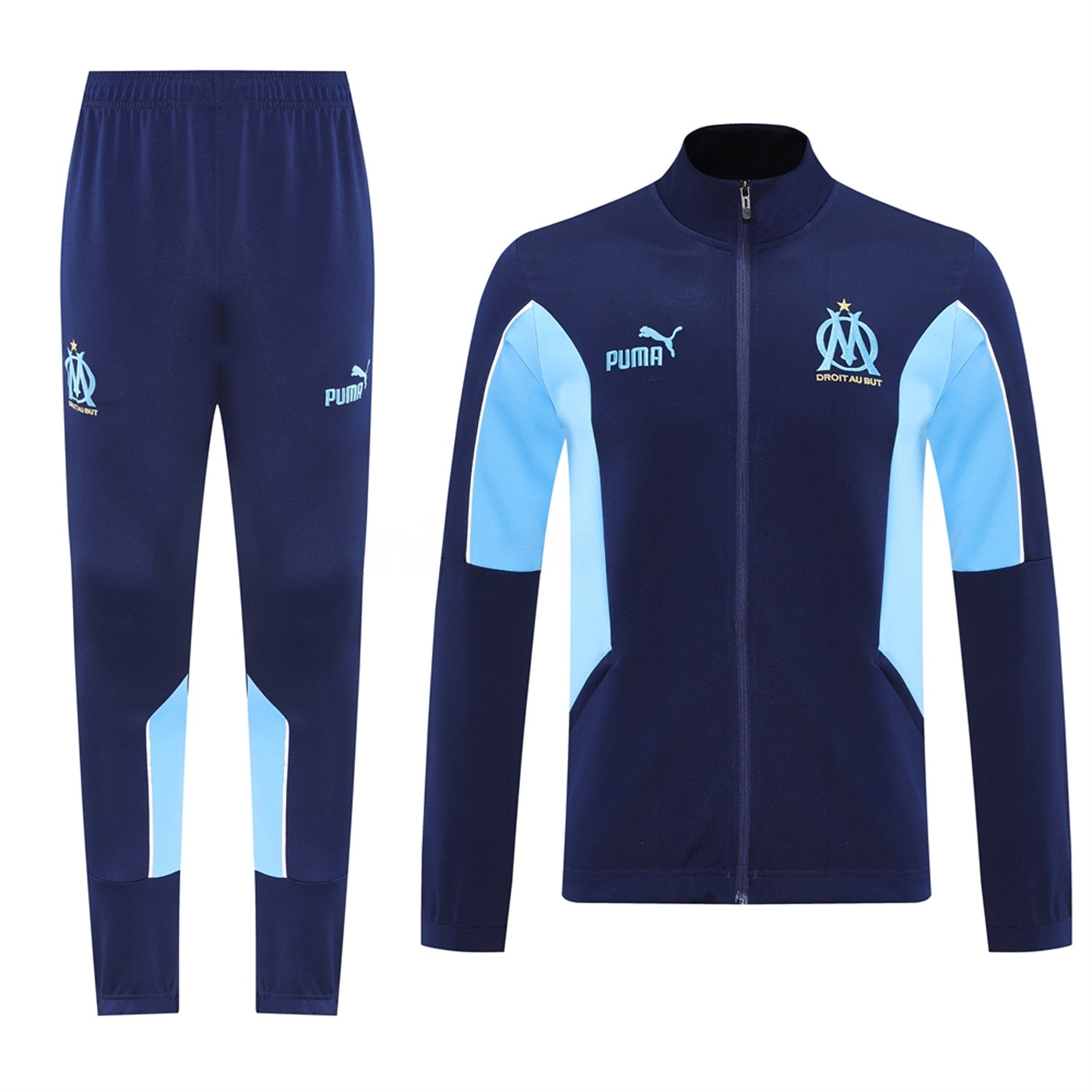 Marseille 25-26 Jacket Training Tracksuit - Deep Blue Jackets & Pants - UnitedFutballJersey
