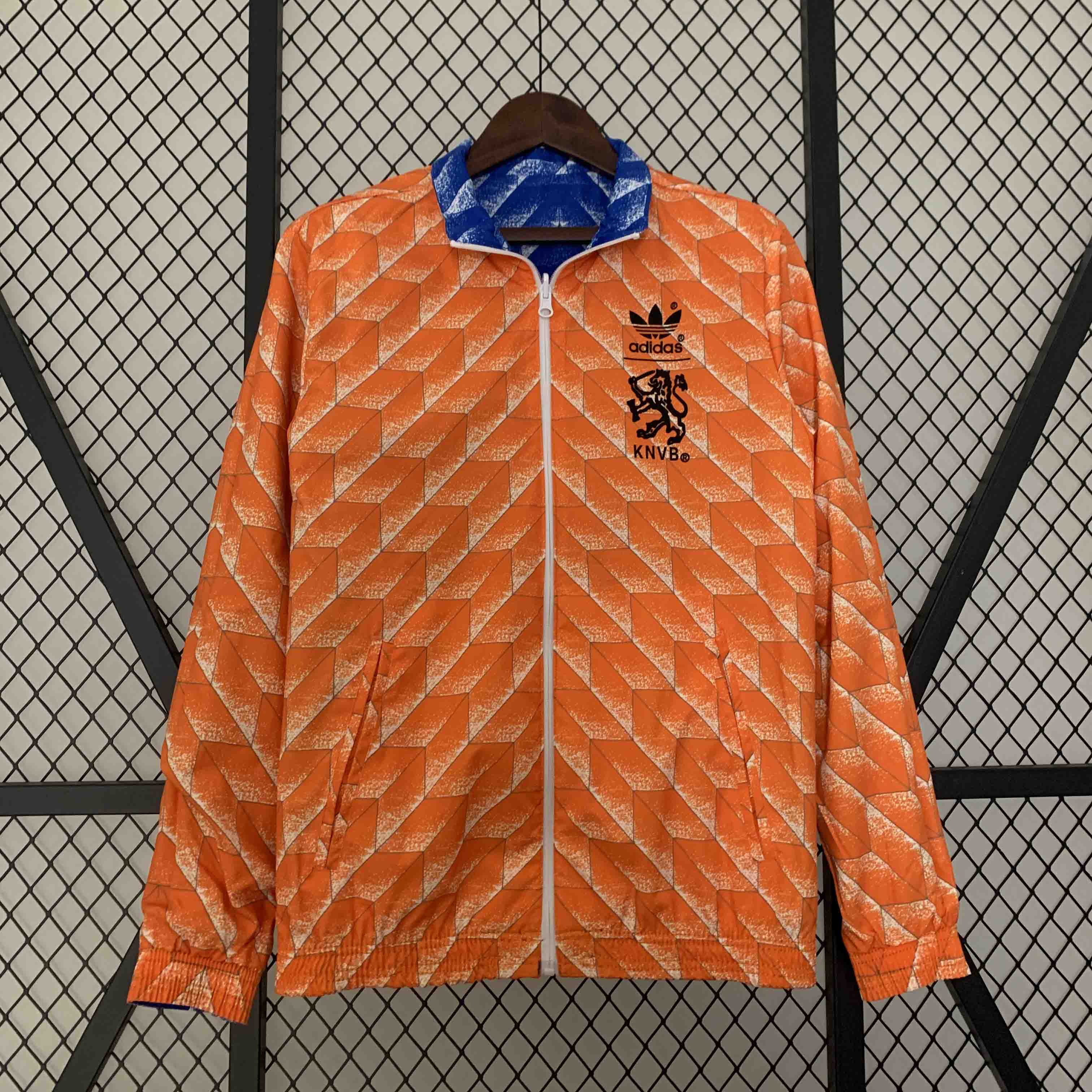 Netherlands 23-24 Double Sided Windbreaker - Orange & Blue - UnitedFutballJersey
