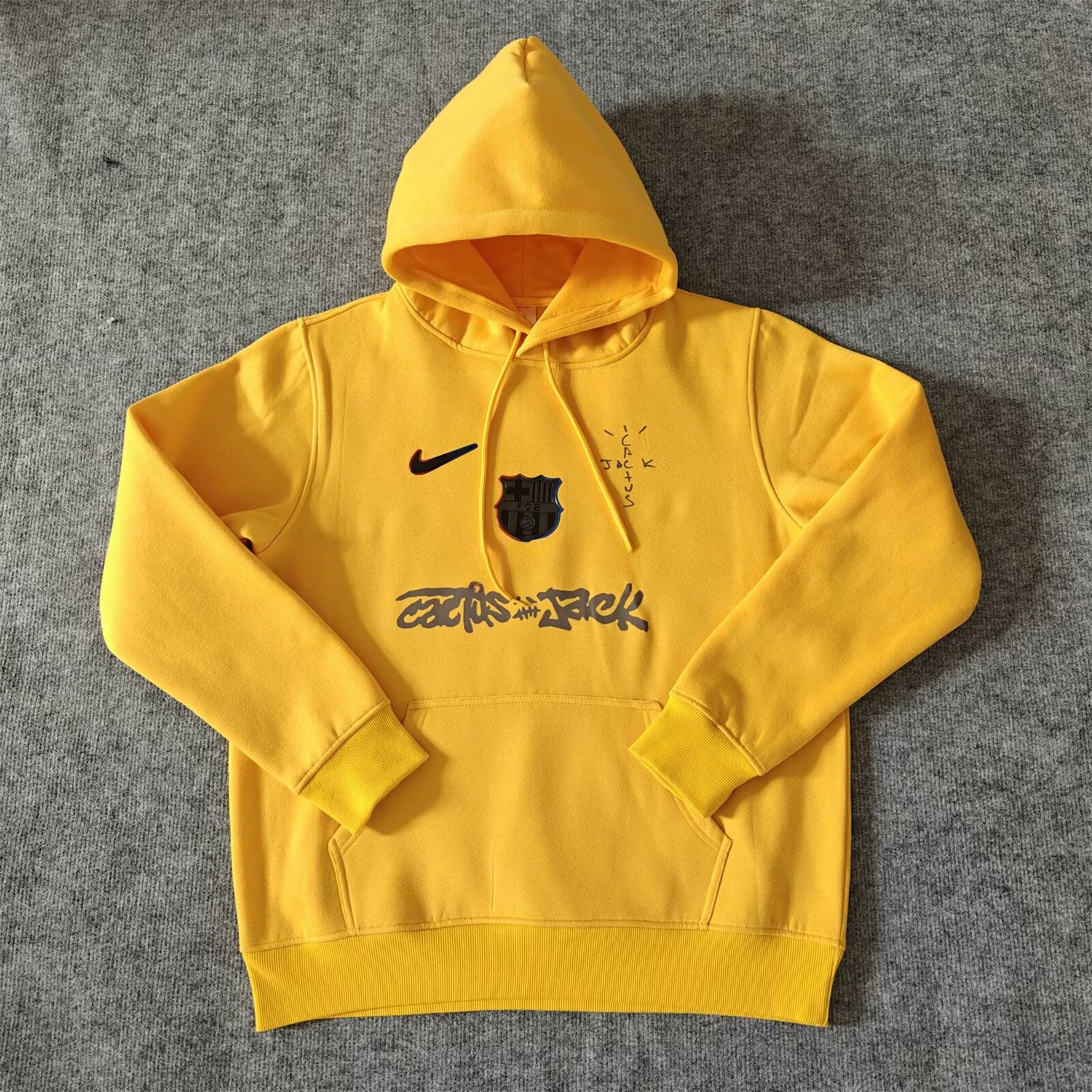 Barcelona x Travis Scott Team Logo Centered Unisex Pullover Hoodie - UnitedFutballJersey