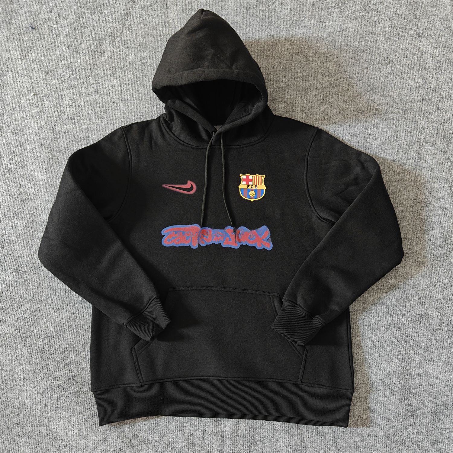 Barcelona x Travis Scott Team Logo On Both Sides Unisex Pullover Hoodie - UnitedFutballJersey